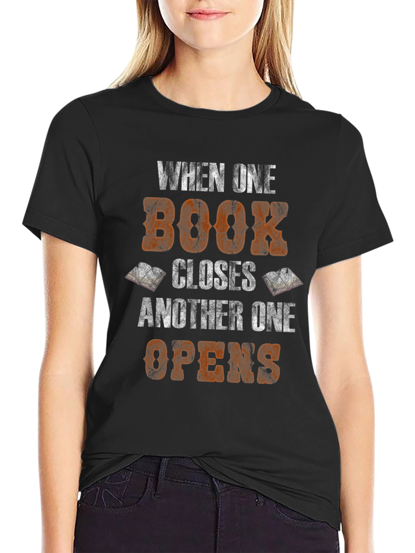 Black Book Lover T-Shirt - When One Book Closes... view 2