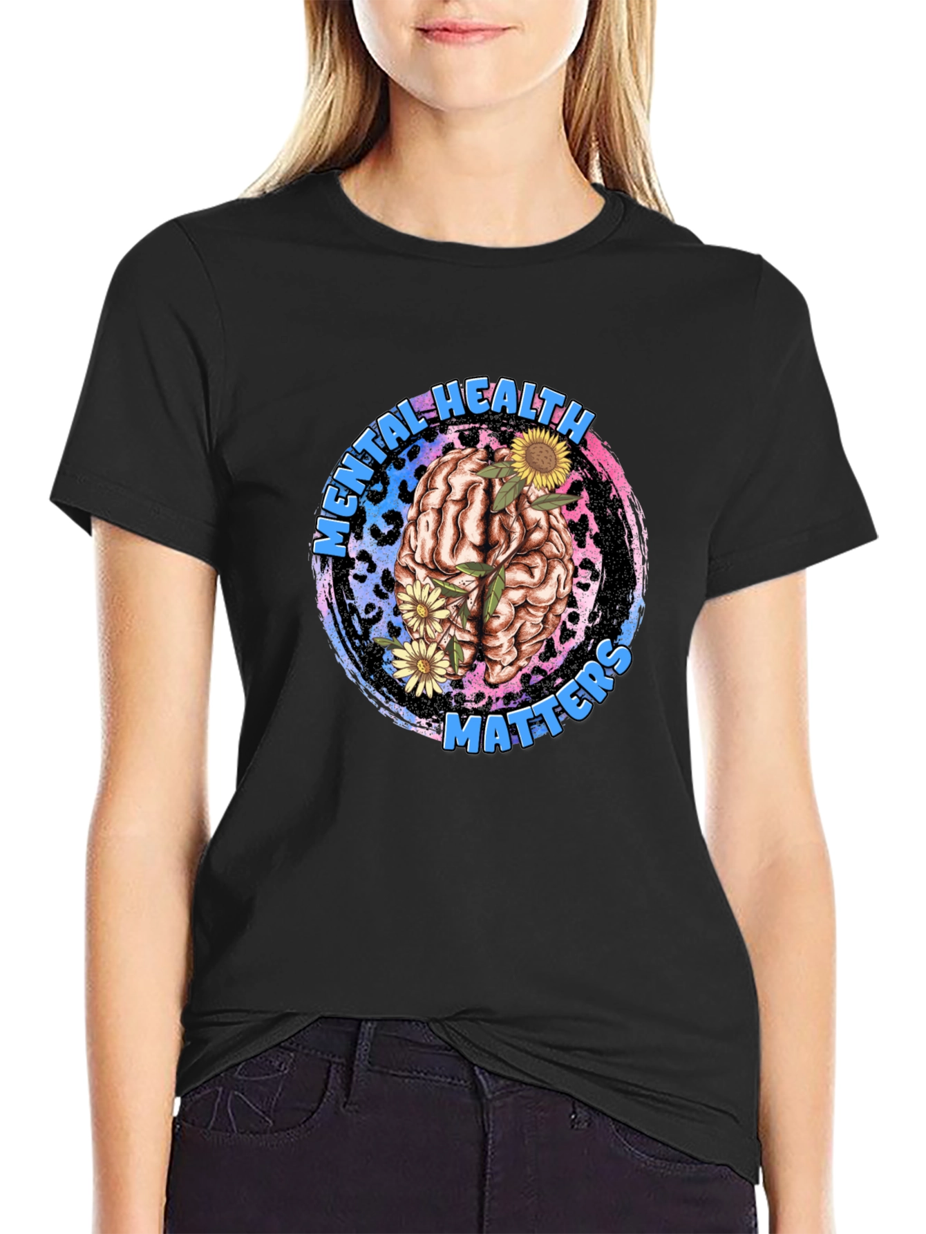 Black Mental Health Matters Graphic Tee view 2