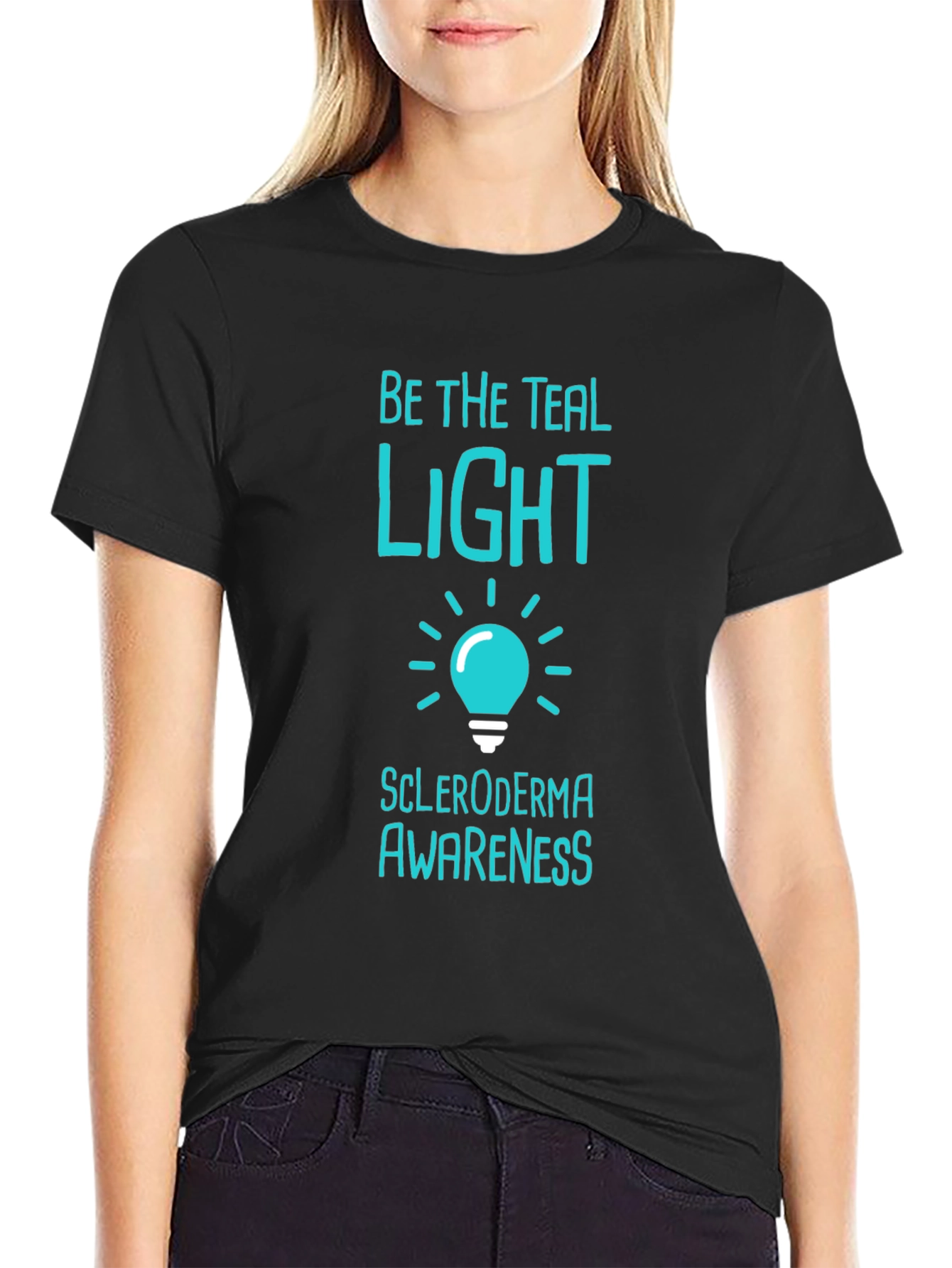 Black Be The Teal Light Scleroderma Awareness T-Shirt view 2