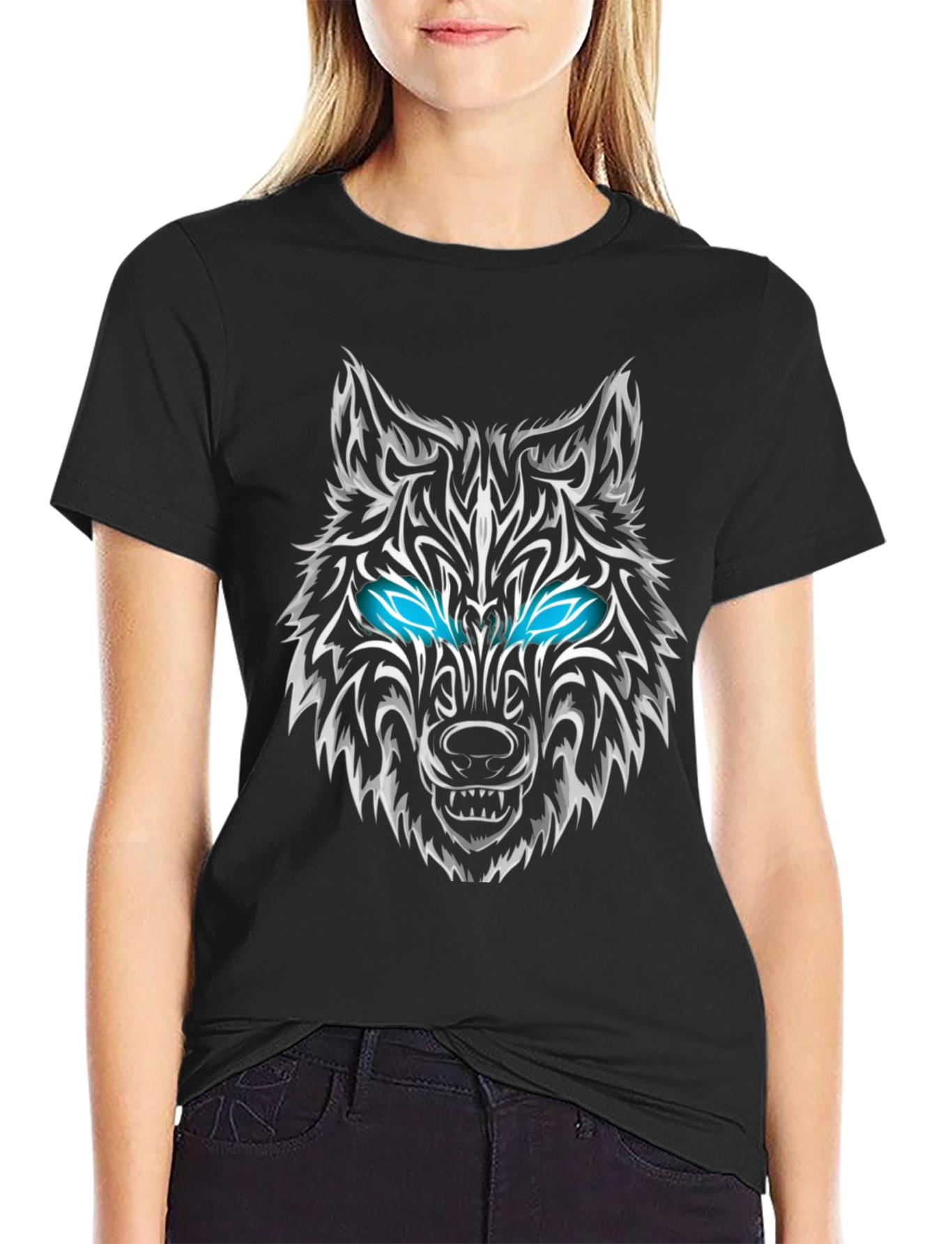 Black Wolf Graphic Tee - Black T-Shirt view 2