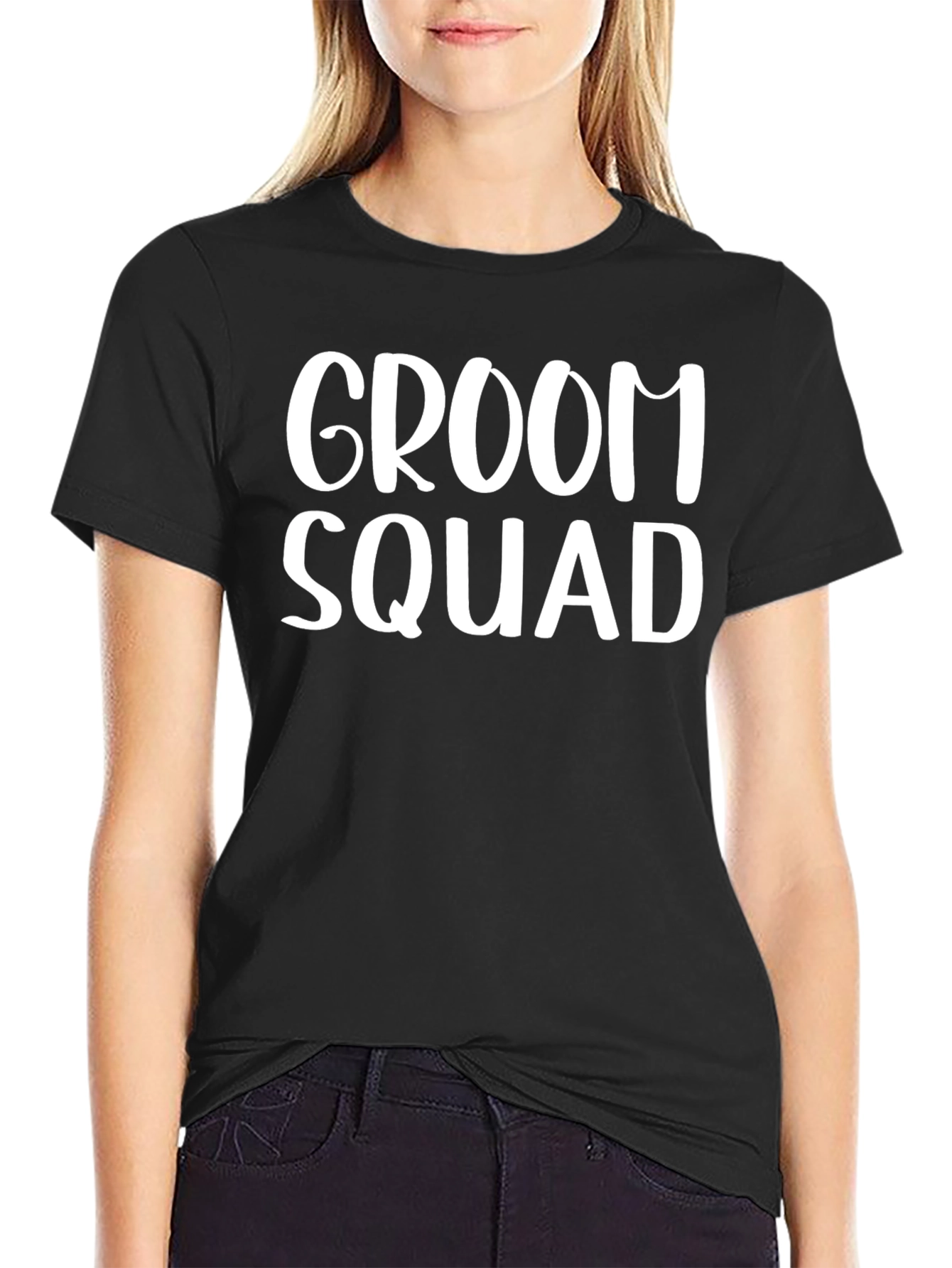 Black Groom Squad Crew Neck T-Shirt view 2