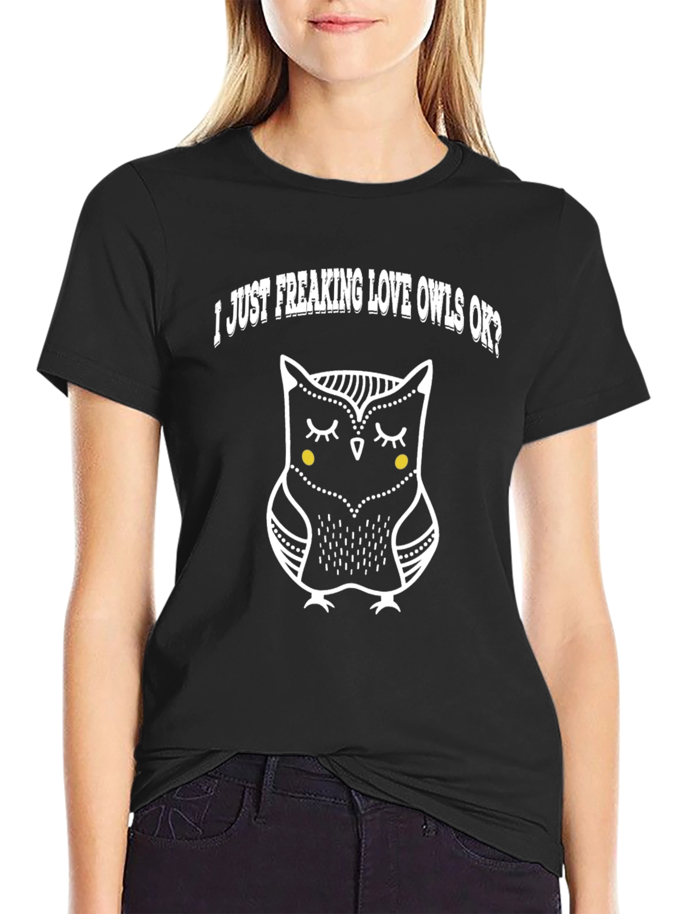 Black I Love Owls Graphic T-Shirt - Black view 2