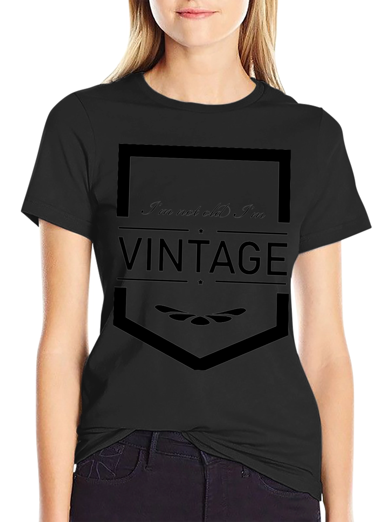 Black Vintage Style Graphic Tee - Not Old, Classic! view 2