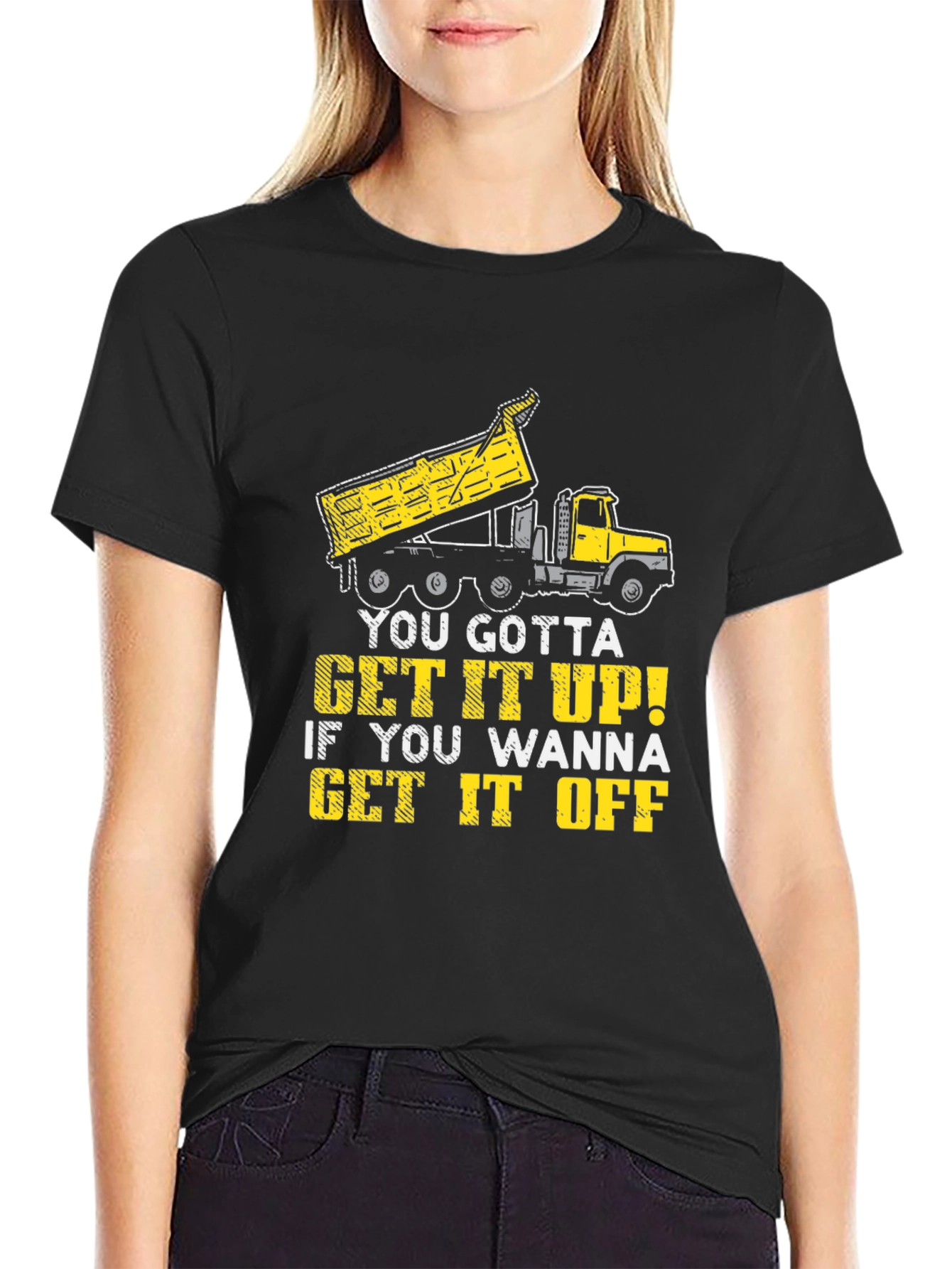 Black Construction Truck T-Shirt view 2
