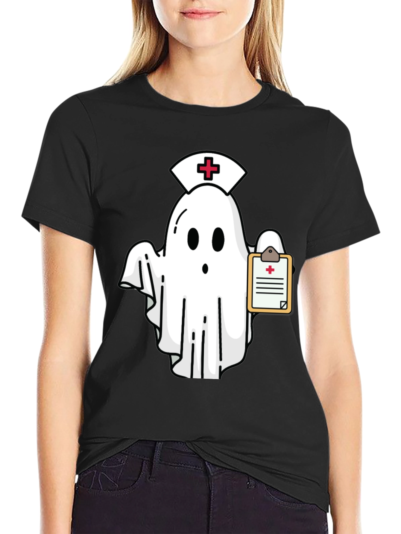 Black Nurse Ghost T-Shirt view 2