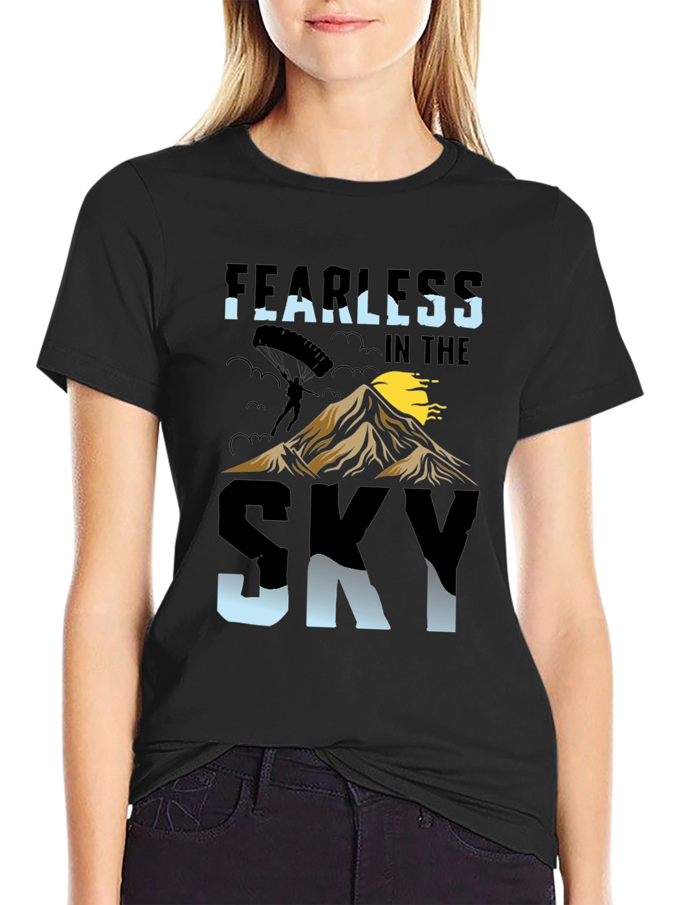 Black Fearless in the Sky T-Shirt view 2