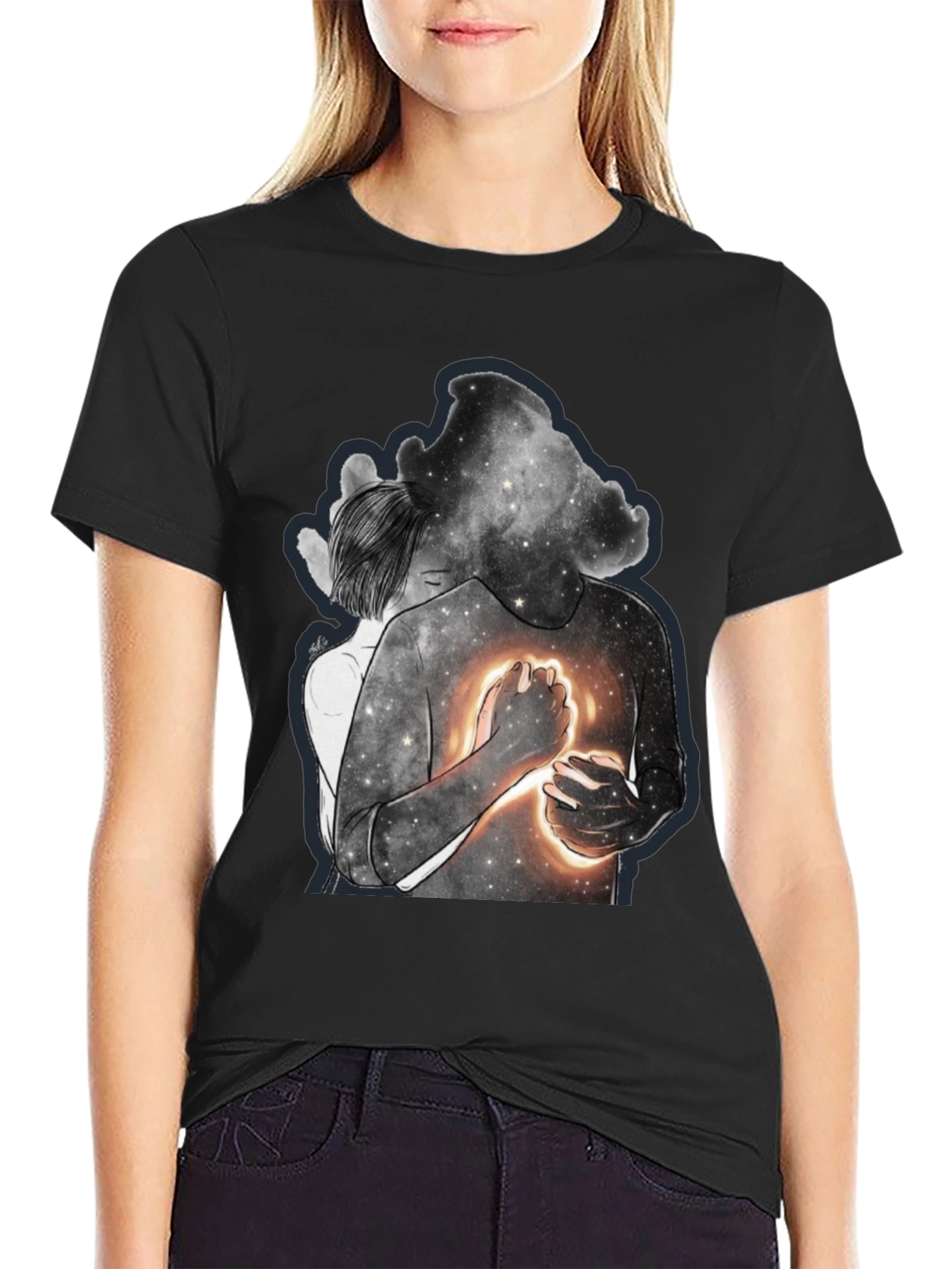 Celestial Embrace Graphic Tee - Modern Art Shirt - 2