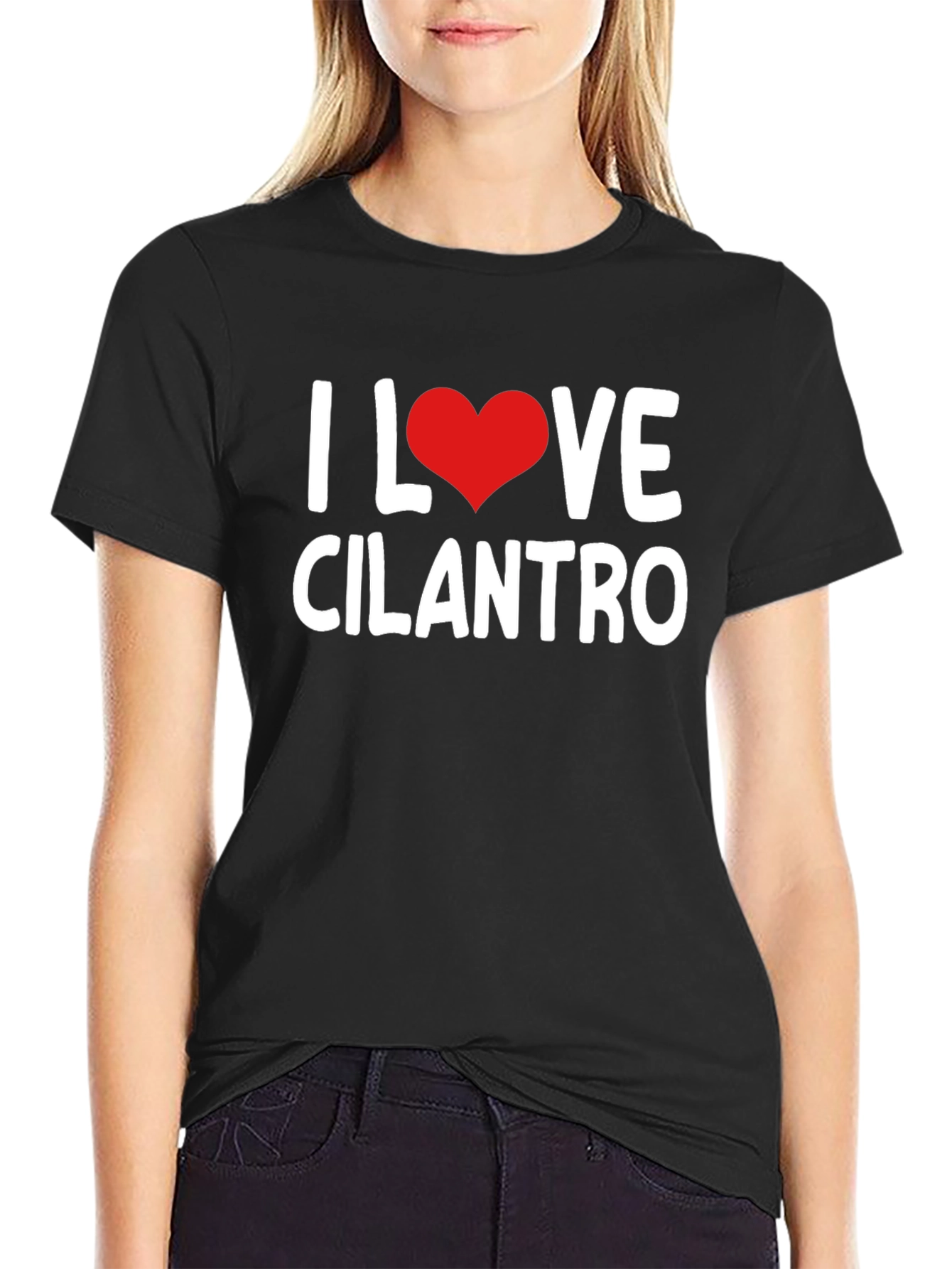 Black I Love Cilantro Graphic T-Shirt view 2