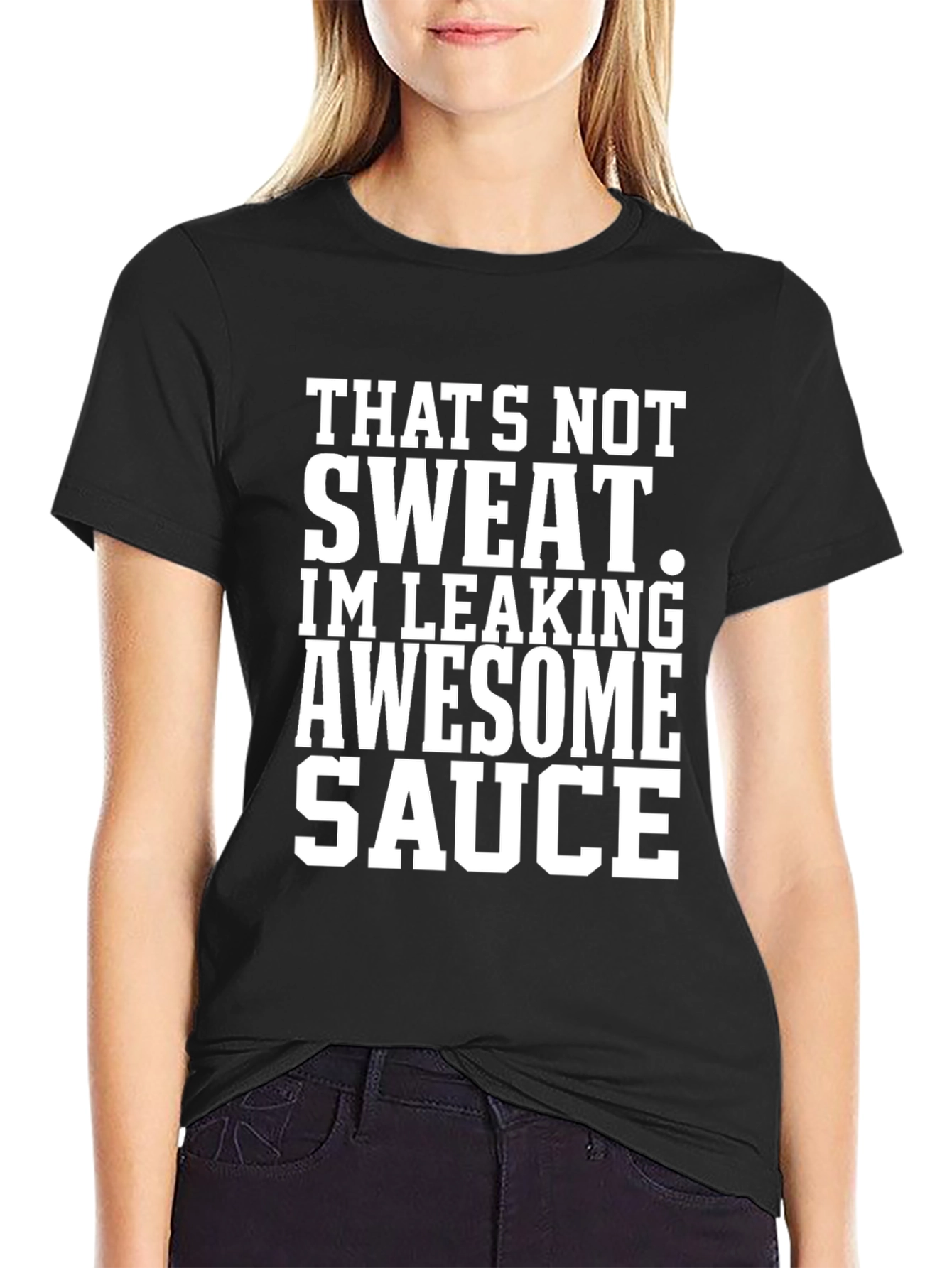 Black Awesome Sauce Humor T-Shirt view 2
