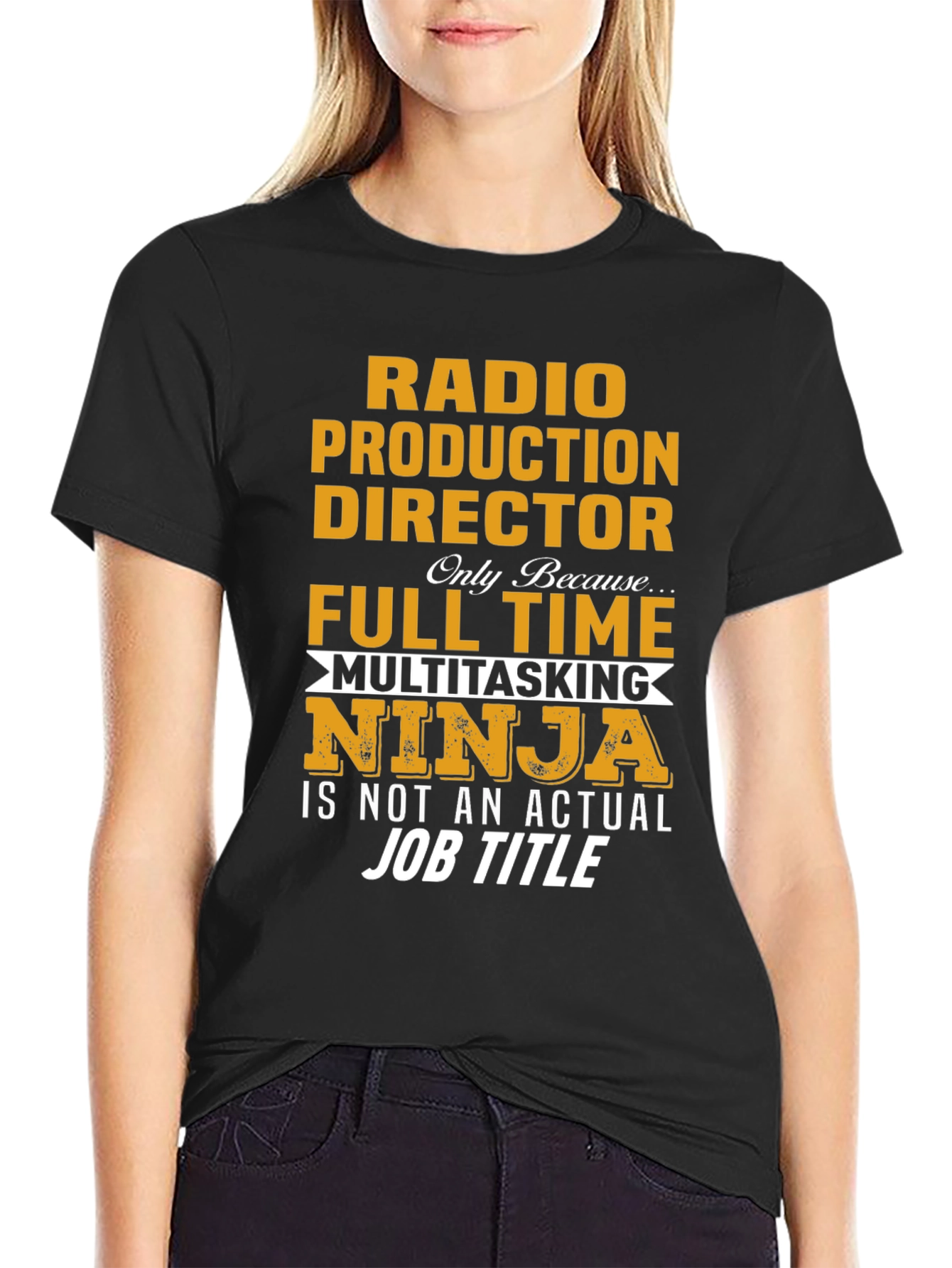 Black Radio Production Director Multitasking Ninja T-Shirt view 2