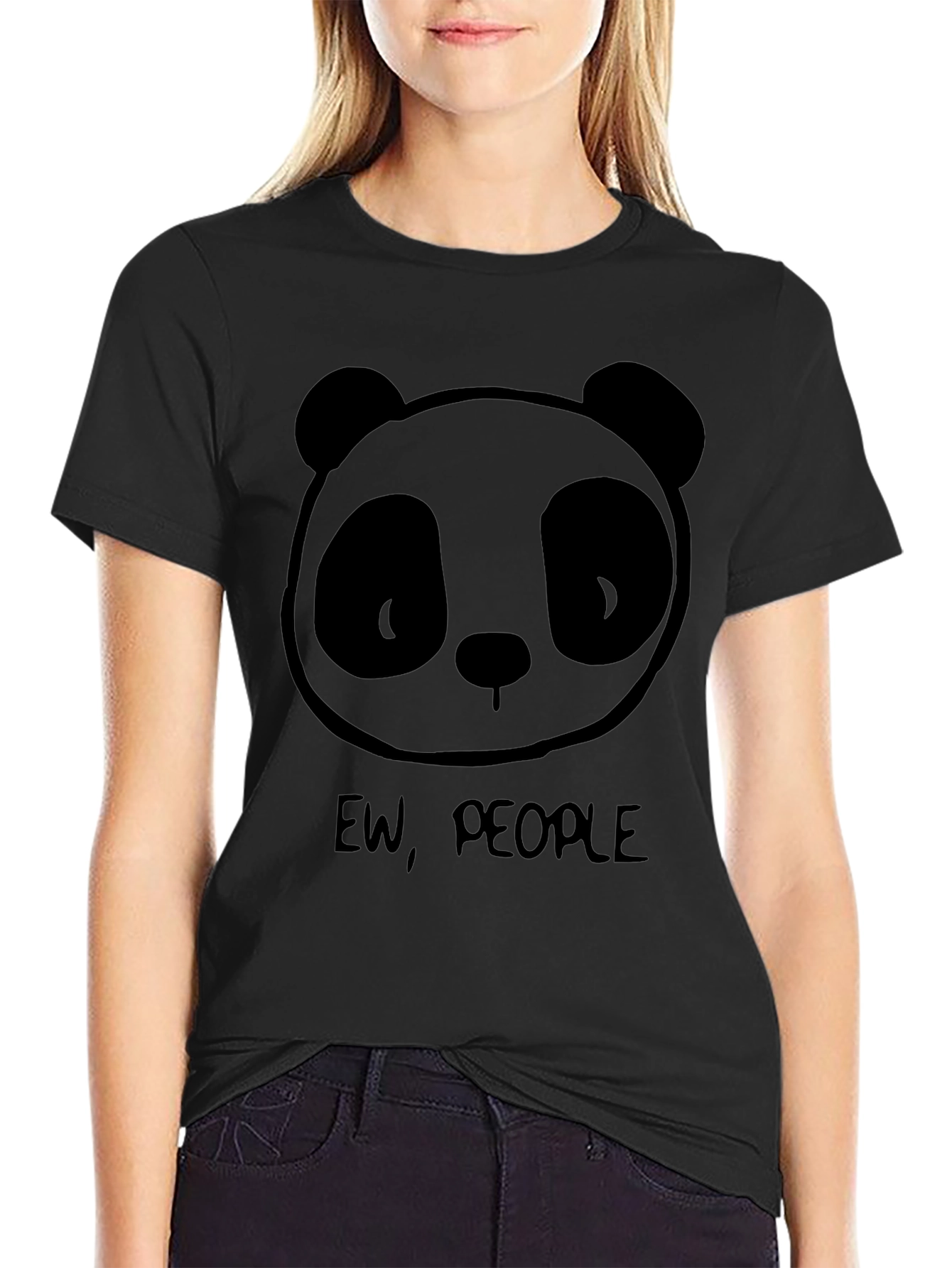 Black Ew People Panda Graphic T-Shirt view 2