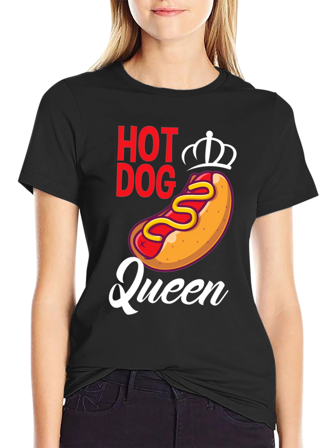 Black Hot Dog Queen Graphic Tee - Unisex view 2