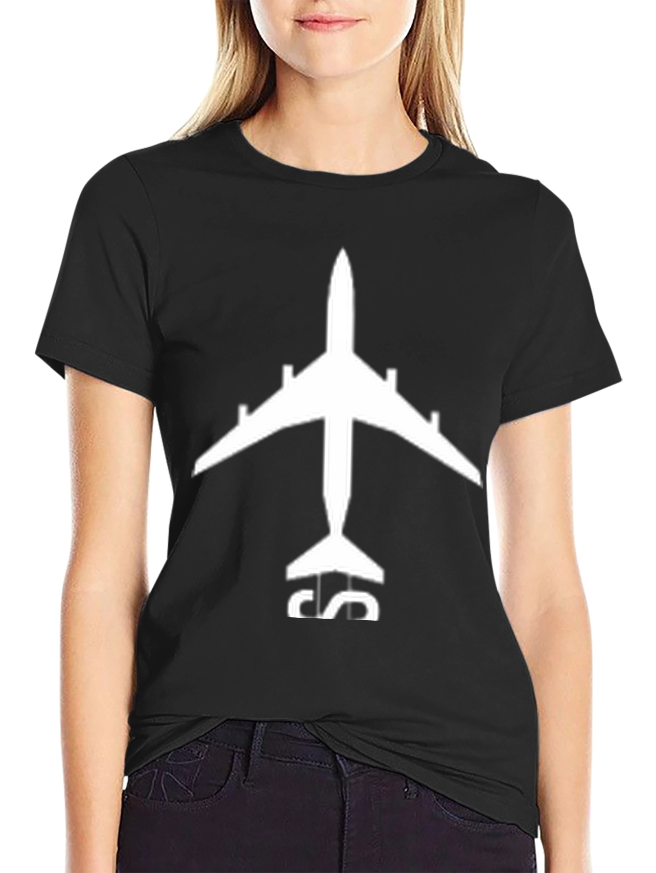 Airplane Graphic Tee - Black Cotton T-Shirt - 2