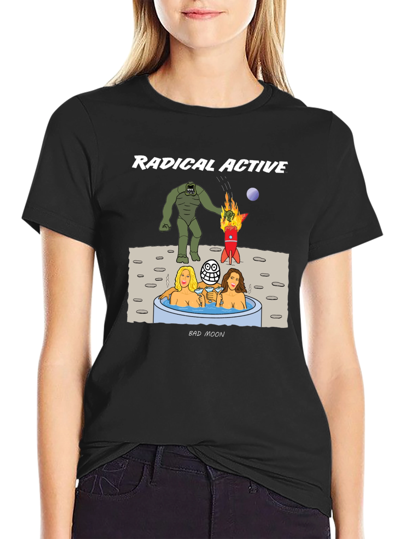 Black Radical Active Bad Moon T-Shirt view 2