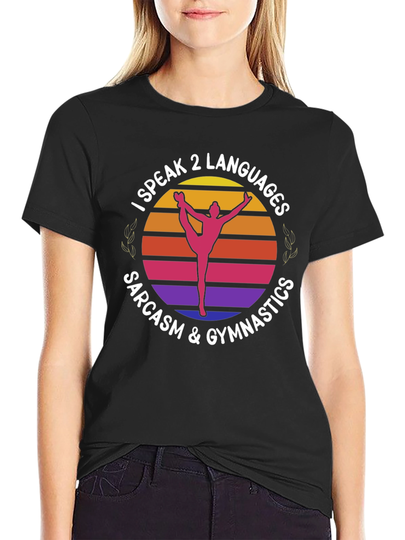 Black Sarcasm & Gymnastics T-Shirt view 2