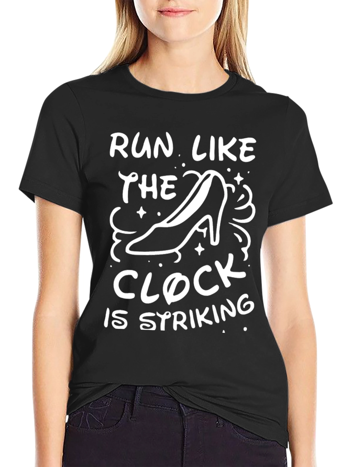 Black Run Like the Clock is Striking T-Shirt view 2