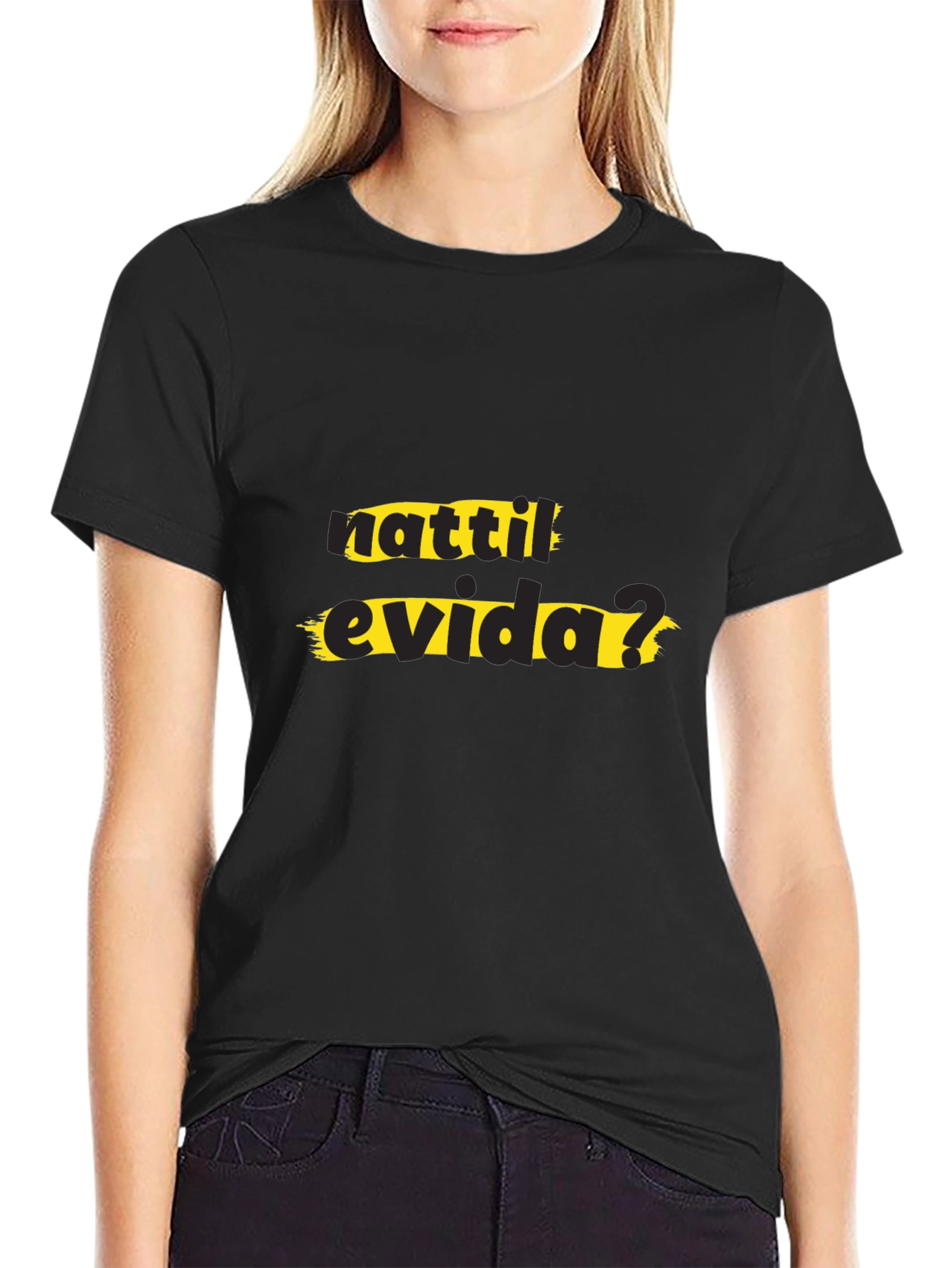 Black Nattile Evida? Black T-Shirt view 2