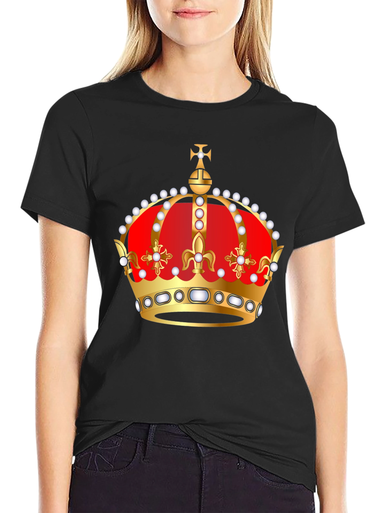 Black Crown Graphic Tee - Royal Style T-Shirt view 2
