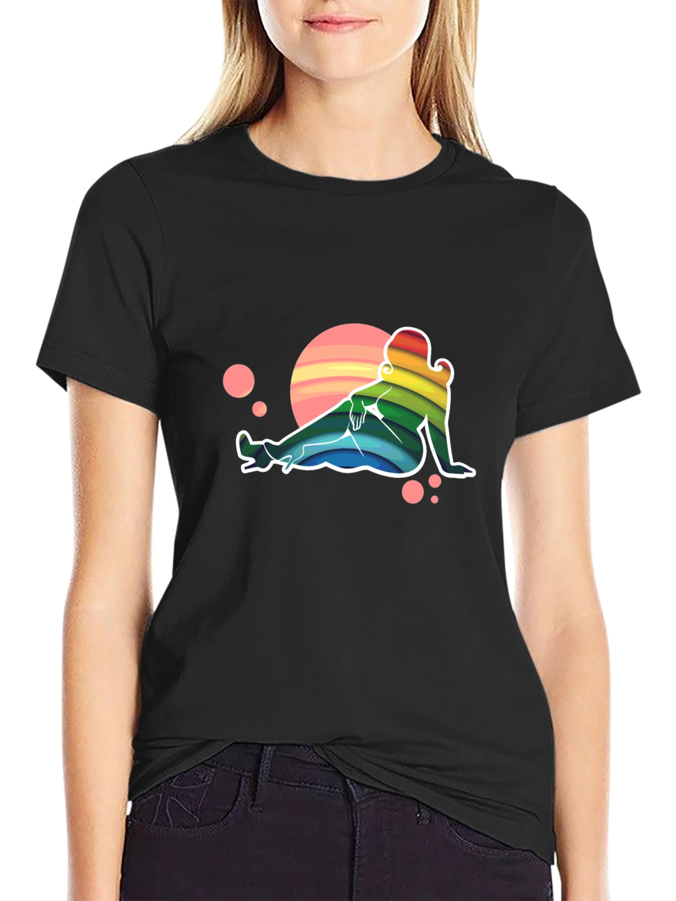 Black Rainbow Silhouette Graphic Tee view 2