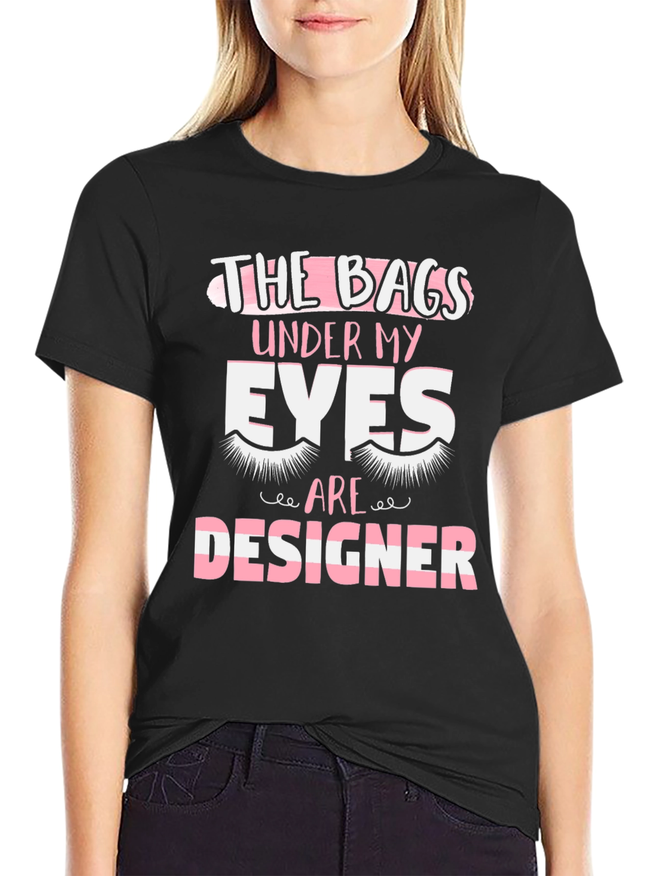 Black Designer Bags Under Eyes T-Shirt view 2