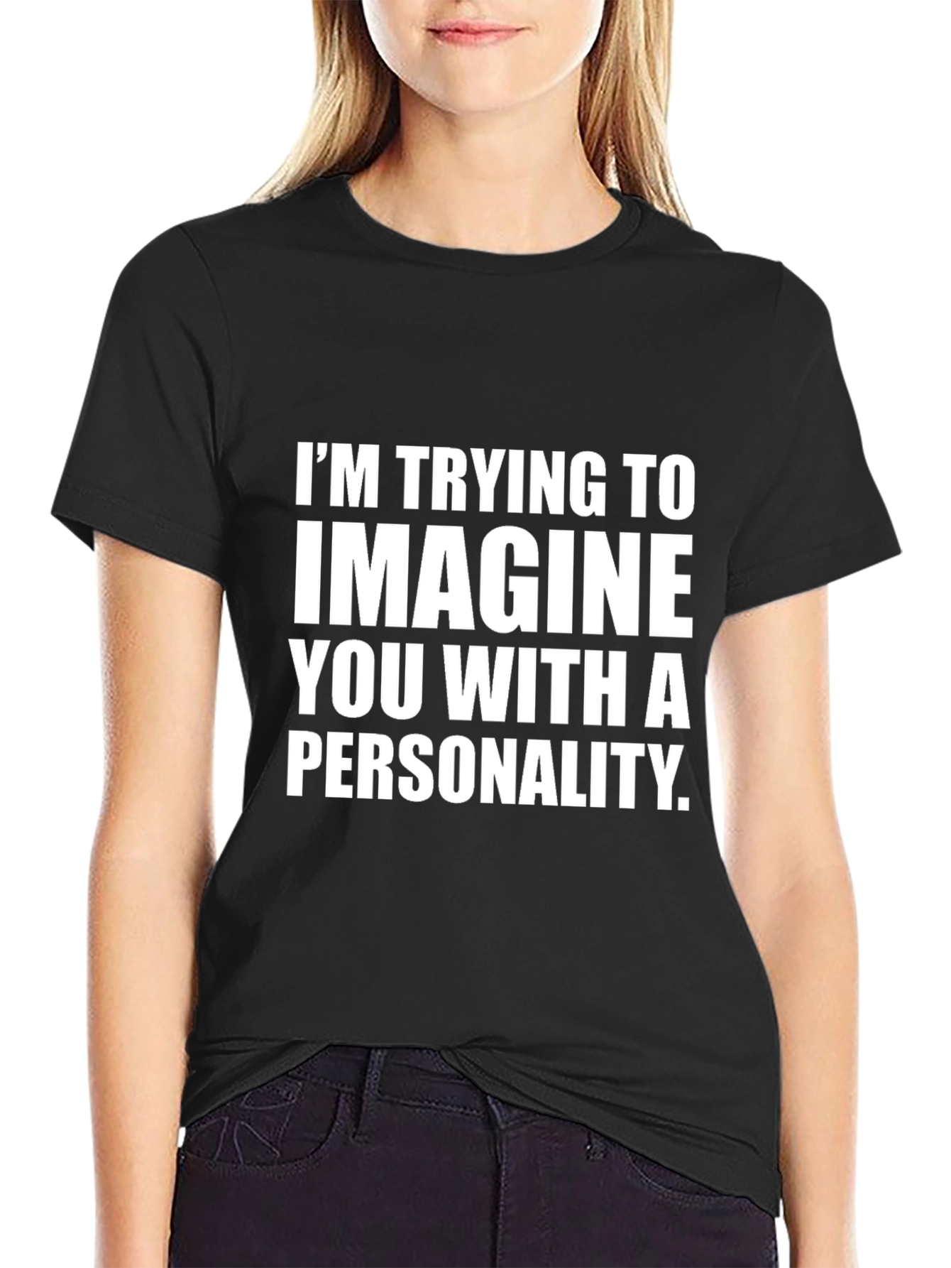 Black Sarcastic Personality Graphic Novelty T-Shirt view 2
