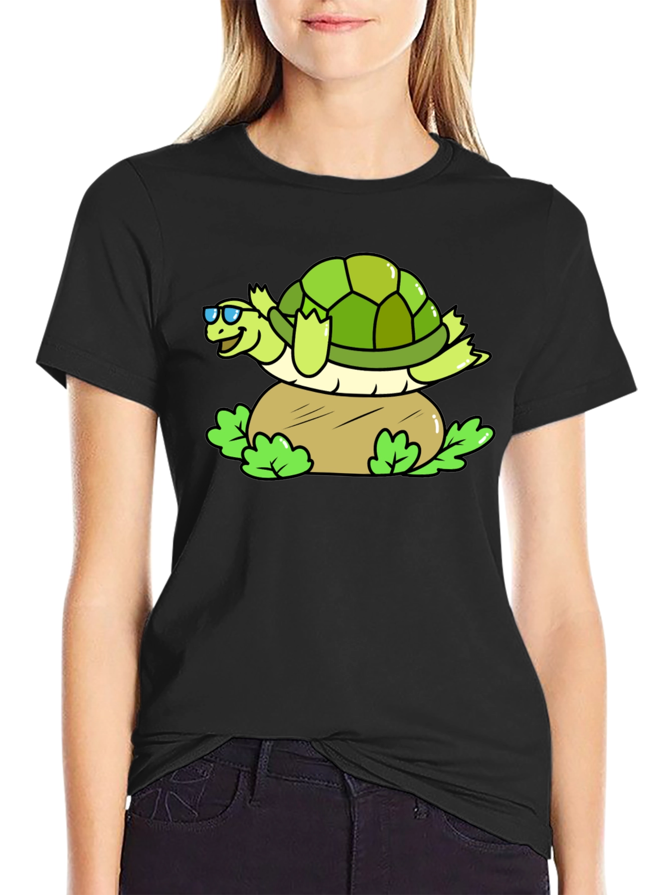 Black Cool Turtle Graphic T-Shirt - Relaxed Fit view 2