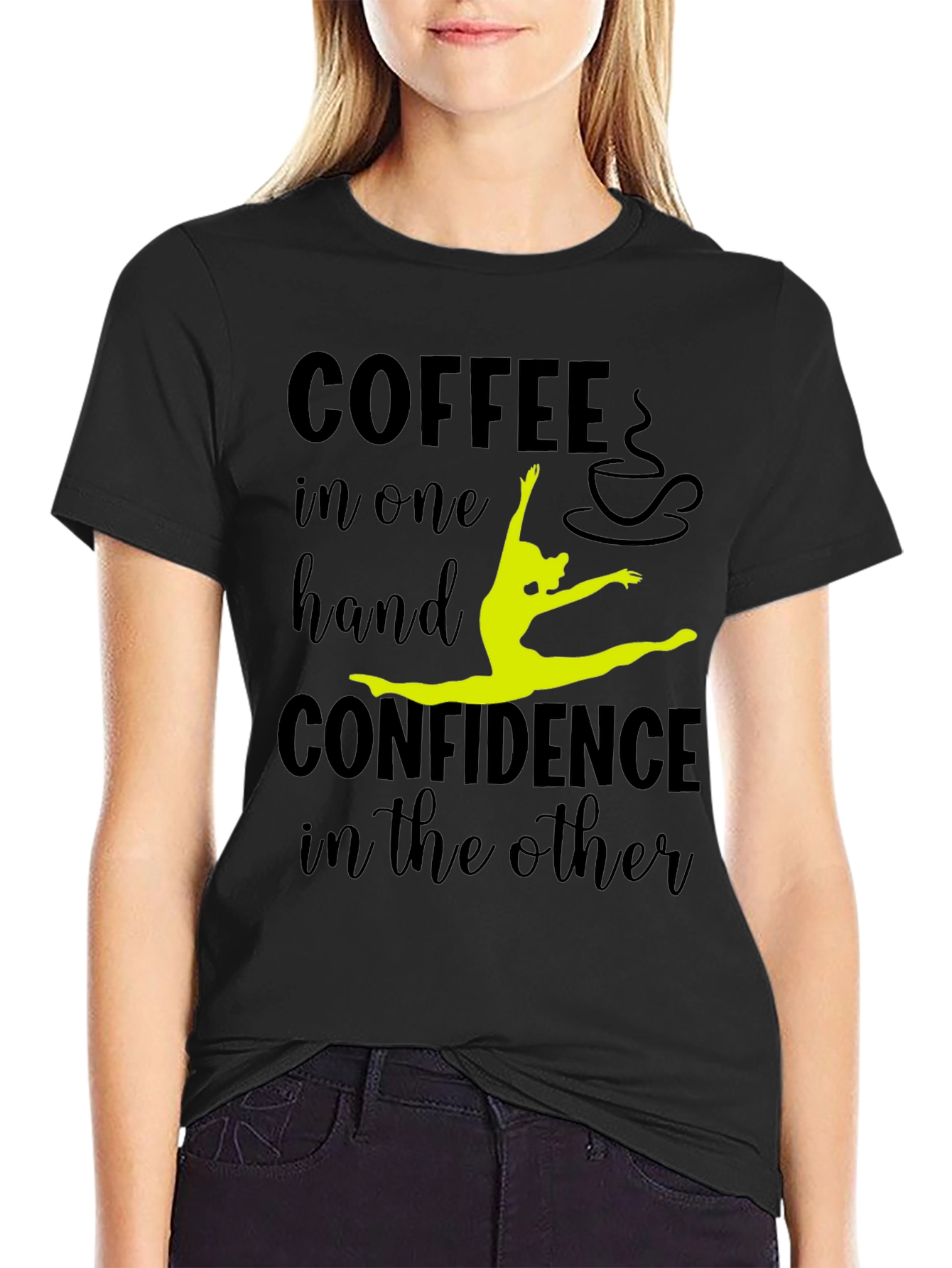 Black Coffee & Confidence Graphic Tee - Black view 2