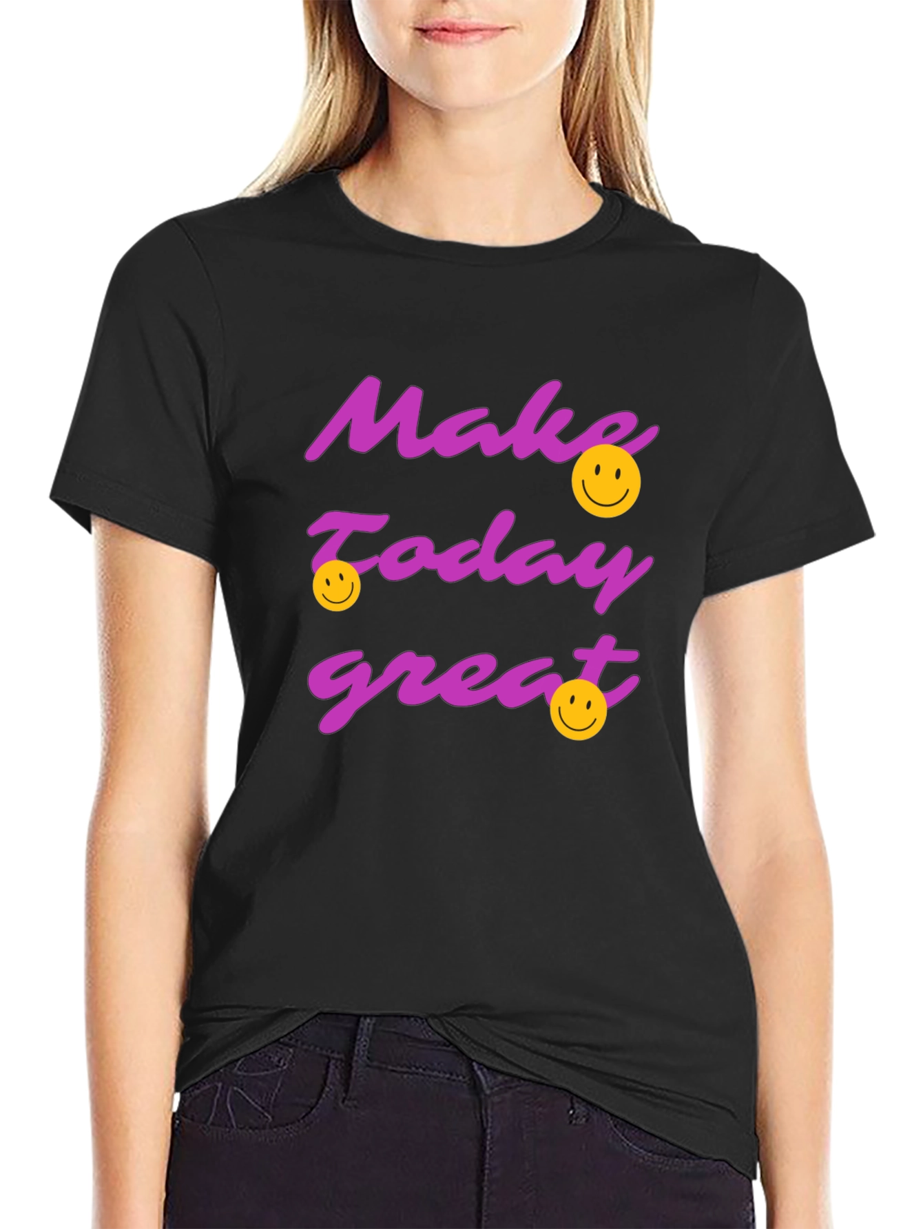 Black Make Today Great Graphic T-Shirt - Black view 2
