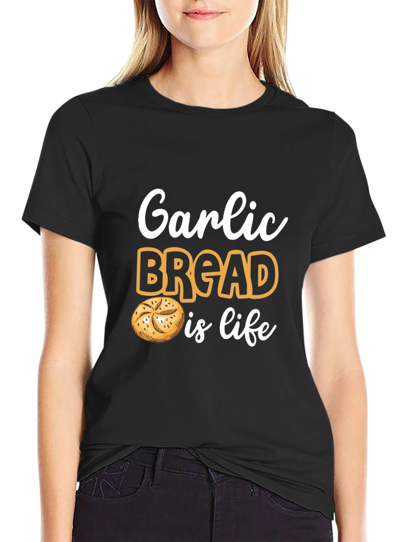 Black Garlic Bread is Life Graphic Tee - Soft Cotton Blend view 2