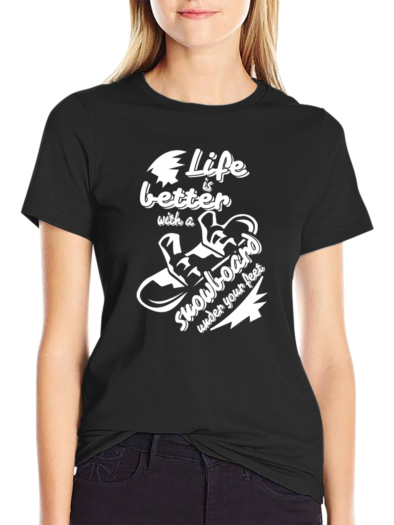 Black Life is Better Snowboard T-Shirt view 2