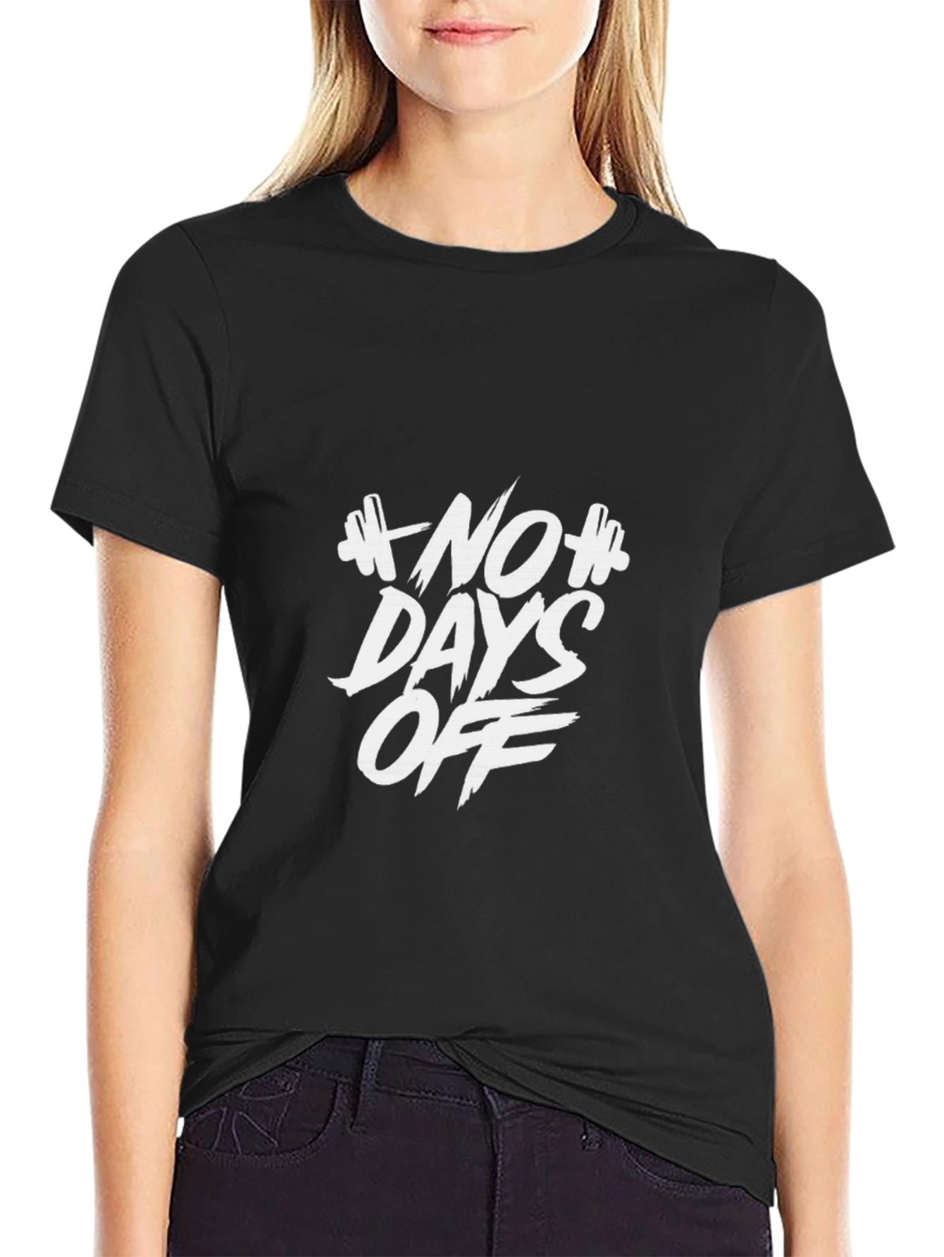 Black No Days Off Graphic Tee - Black view 2