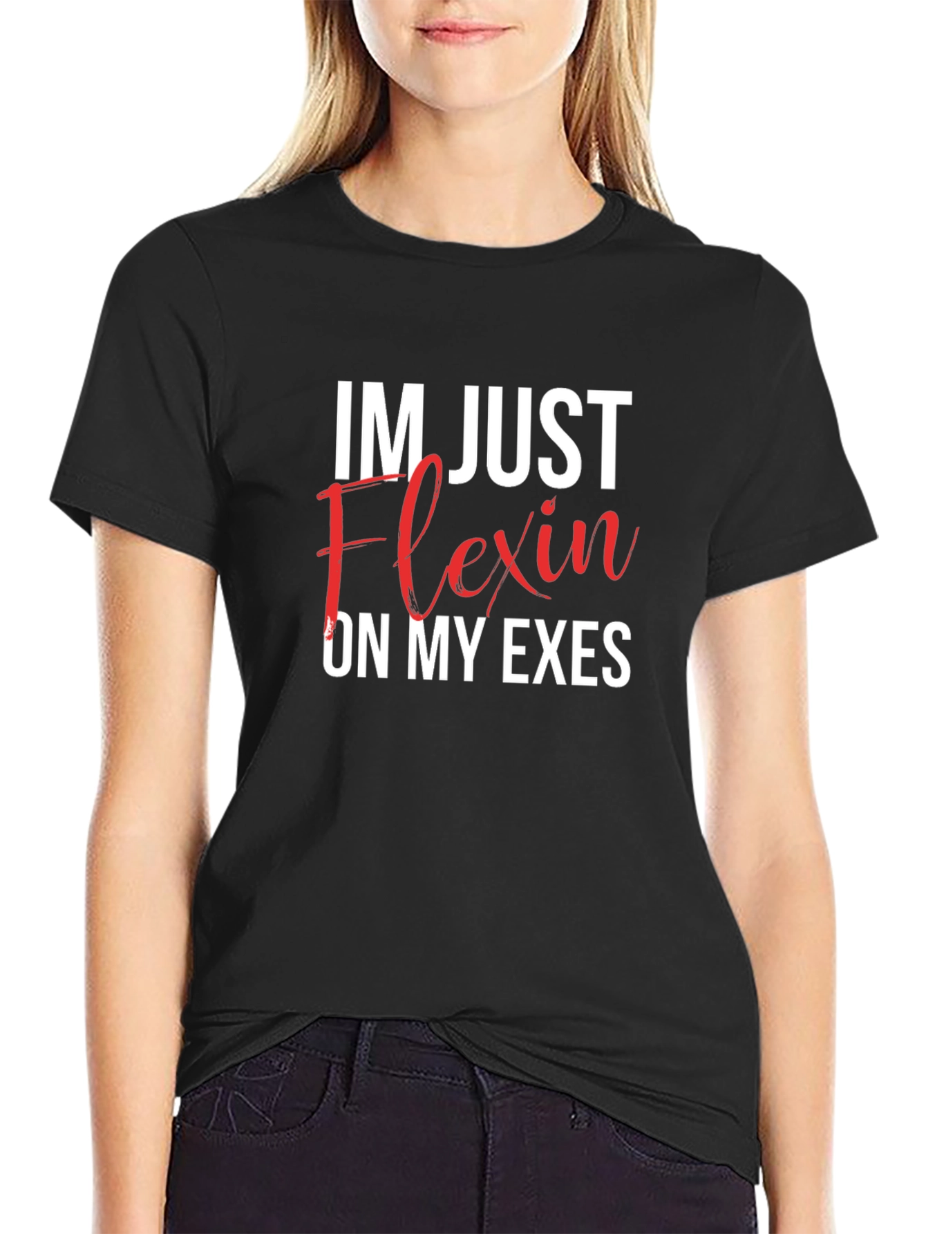 Black Flexin' On My Exes Graphic Tee - Black view 2