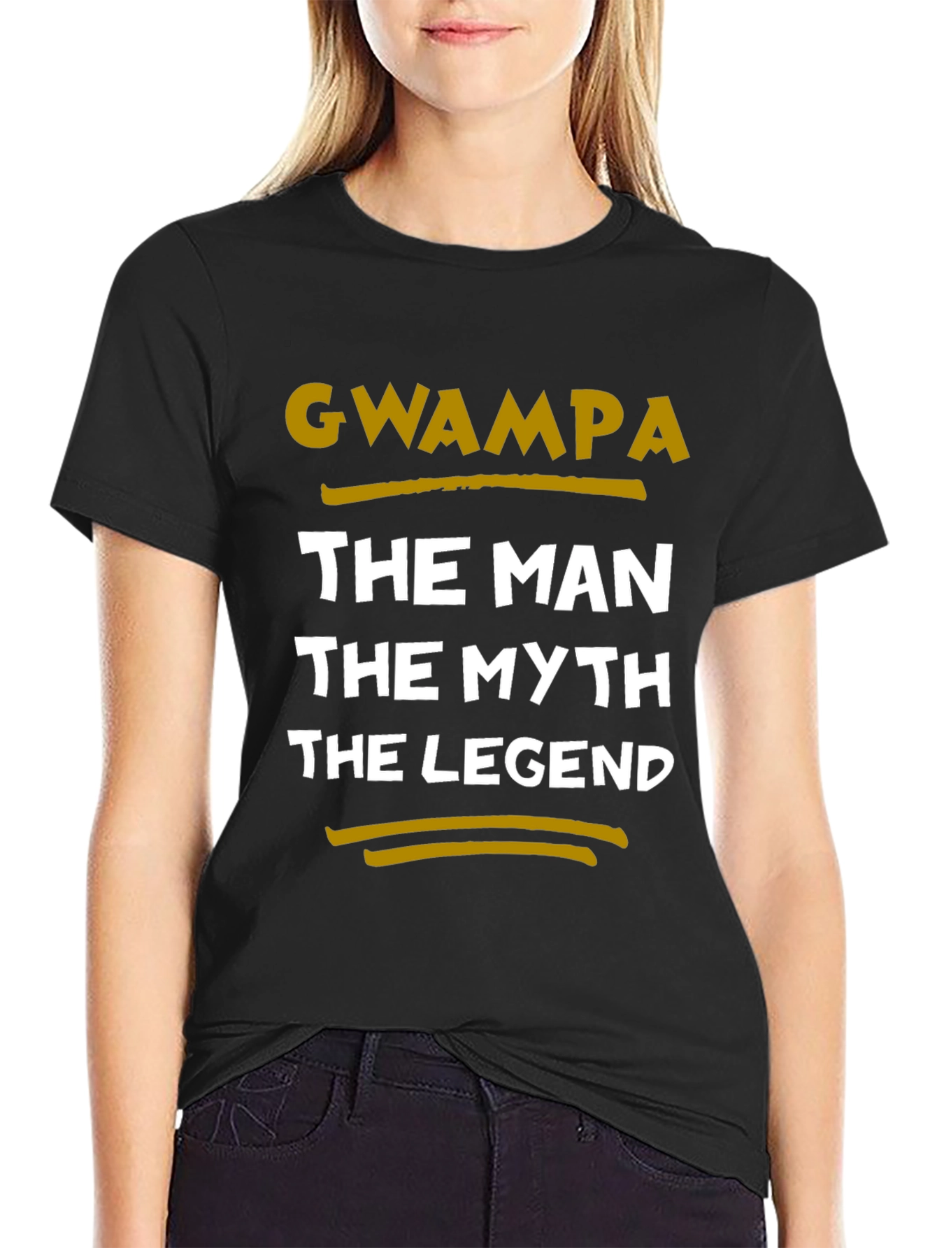 Gwampa The Man The Myth The Legend Black T-Shirt - 2