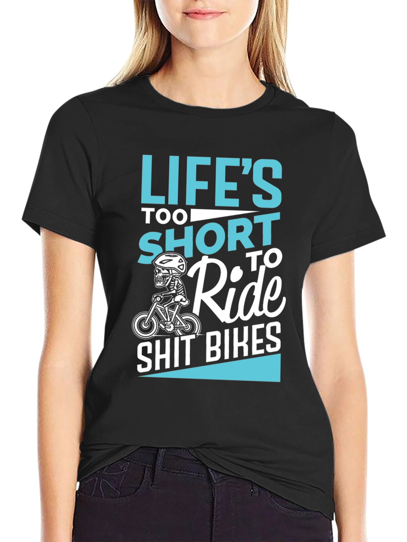 Black Life's Too Short to Ride T-Shirt view 2