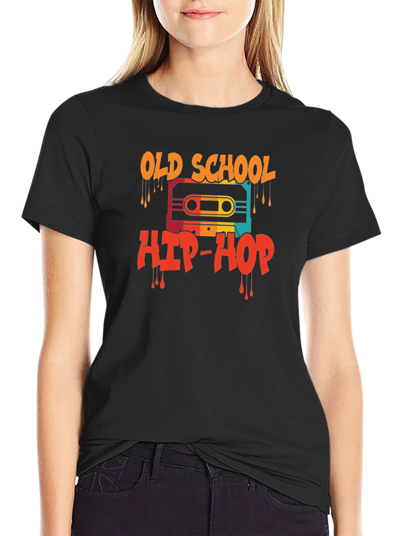 Black Old School Hip-Hop Graphic Tee view 2