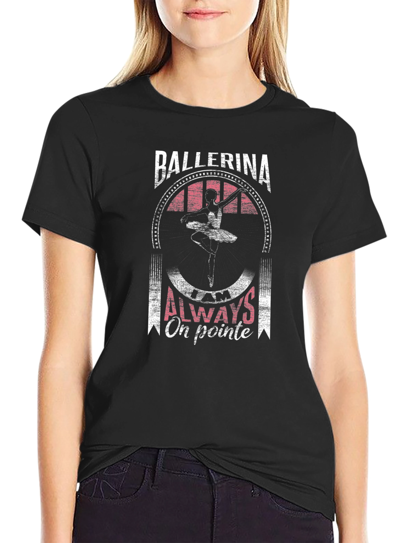Black Ballerina Always On Pointe Black T-Shirt view 2