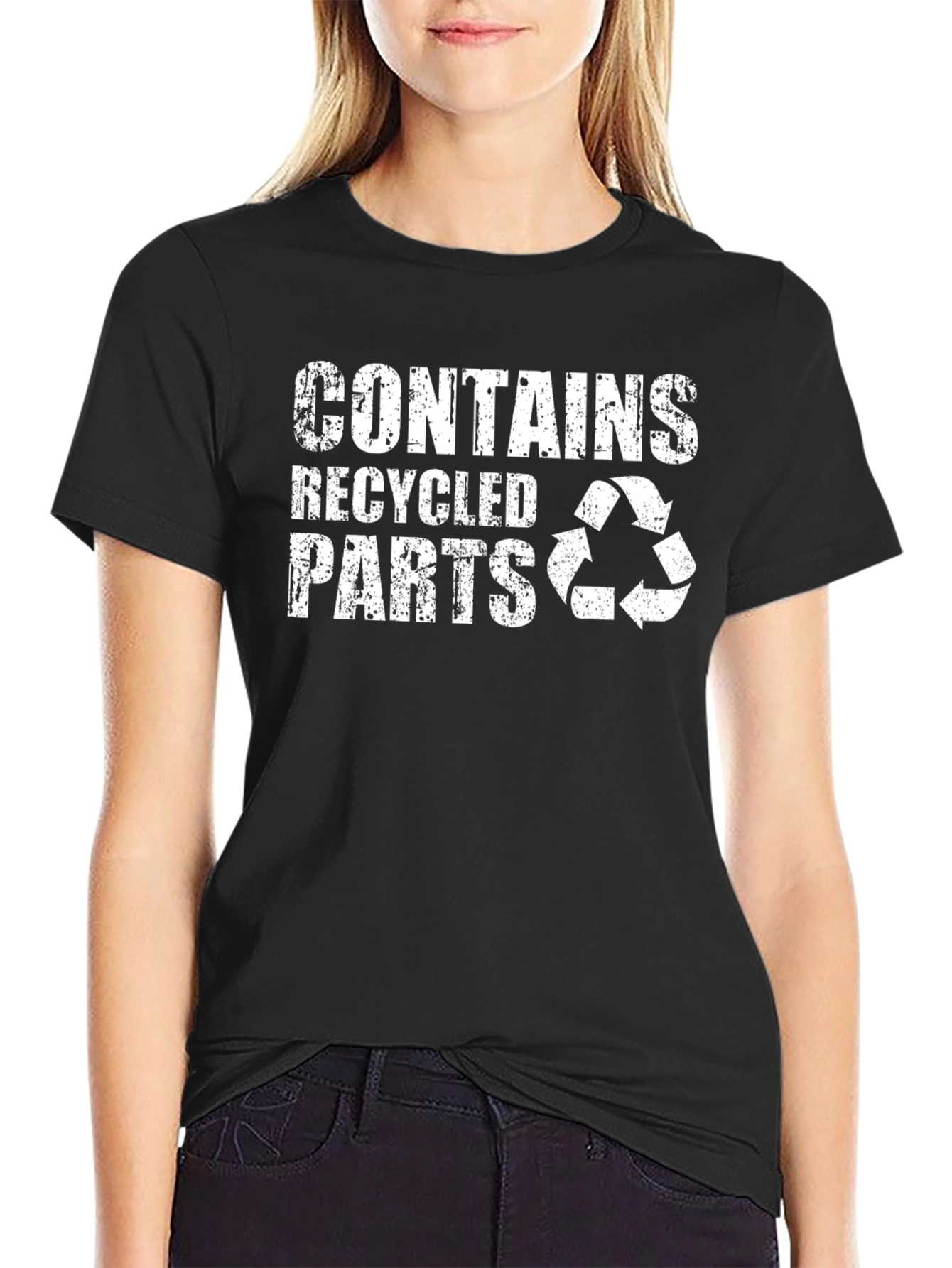 Black Contains Recycled Parts Graphic Tee view 2