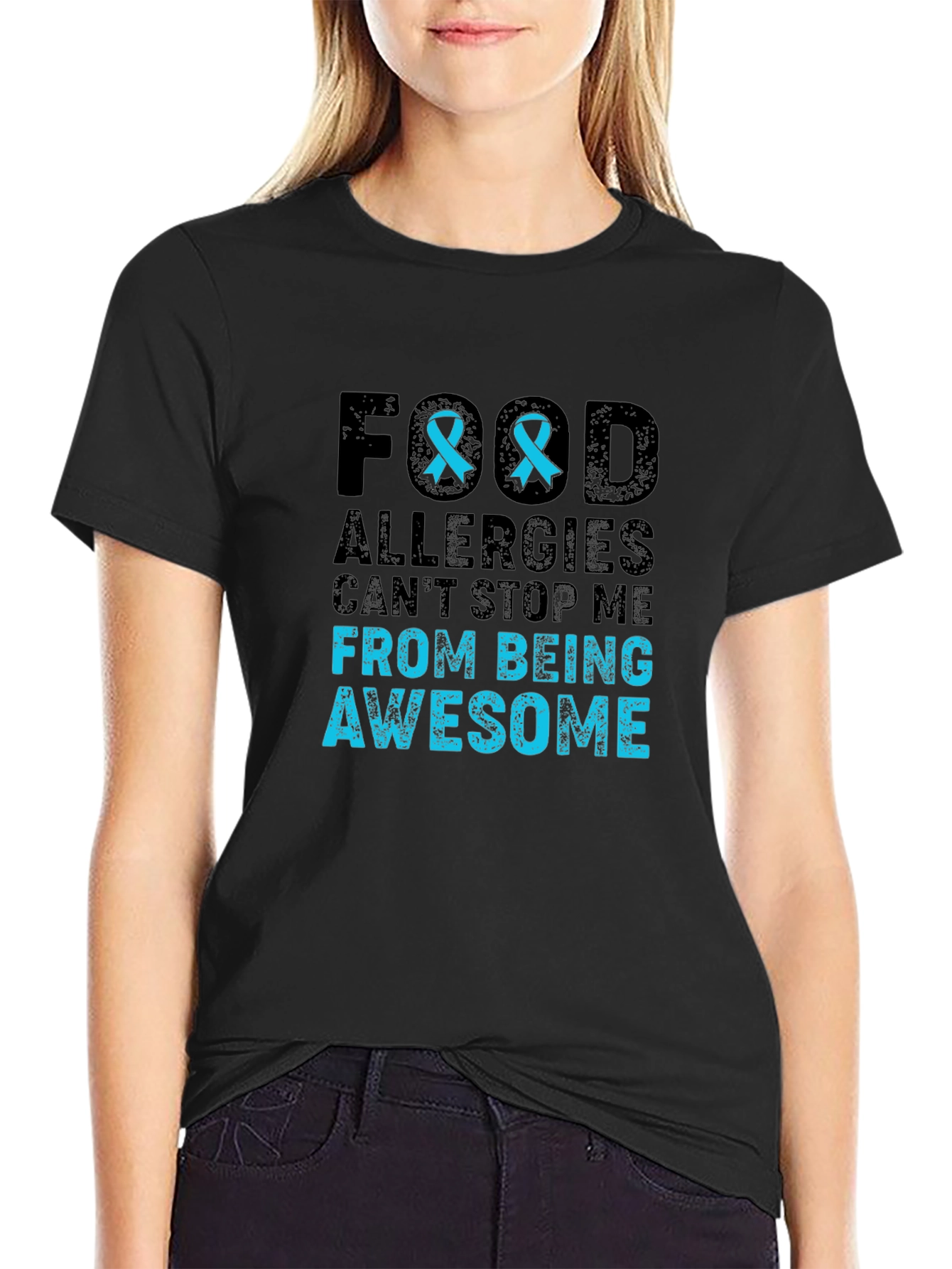 Black Food Allergies Awareness T-Shirt - Awesome! view 2