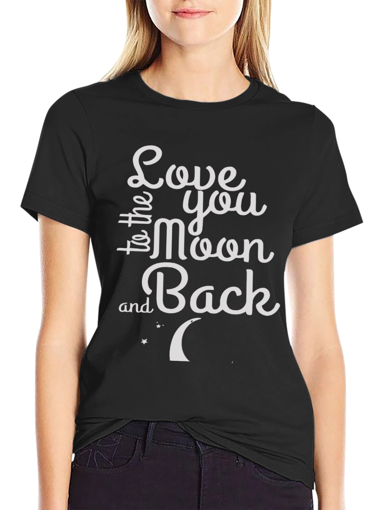 Black Love You to the Moon and Back Graphic Tee view 2
