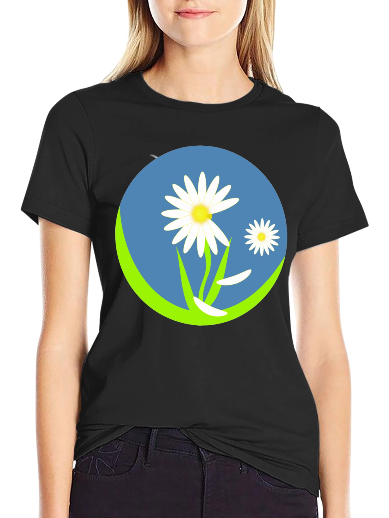 Daisy Circle Graphic Tee - Black - 2