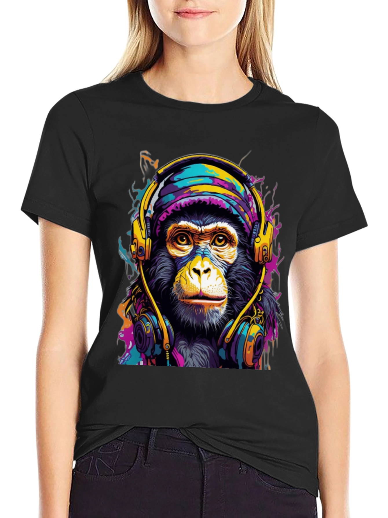Black Monkey DJ Graphic Tee - Cool & Stylish view 2