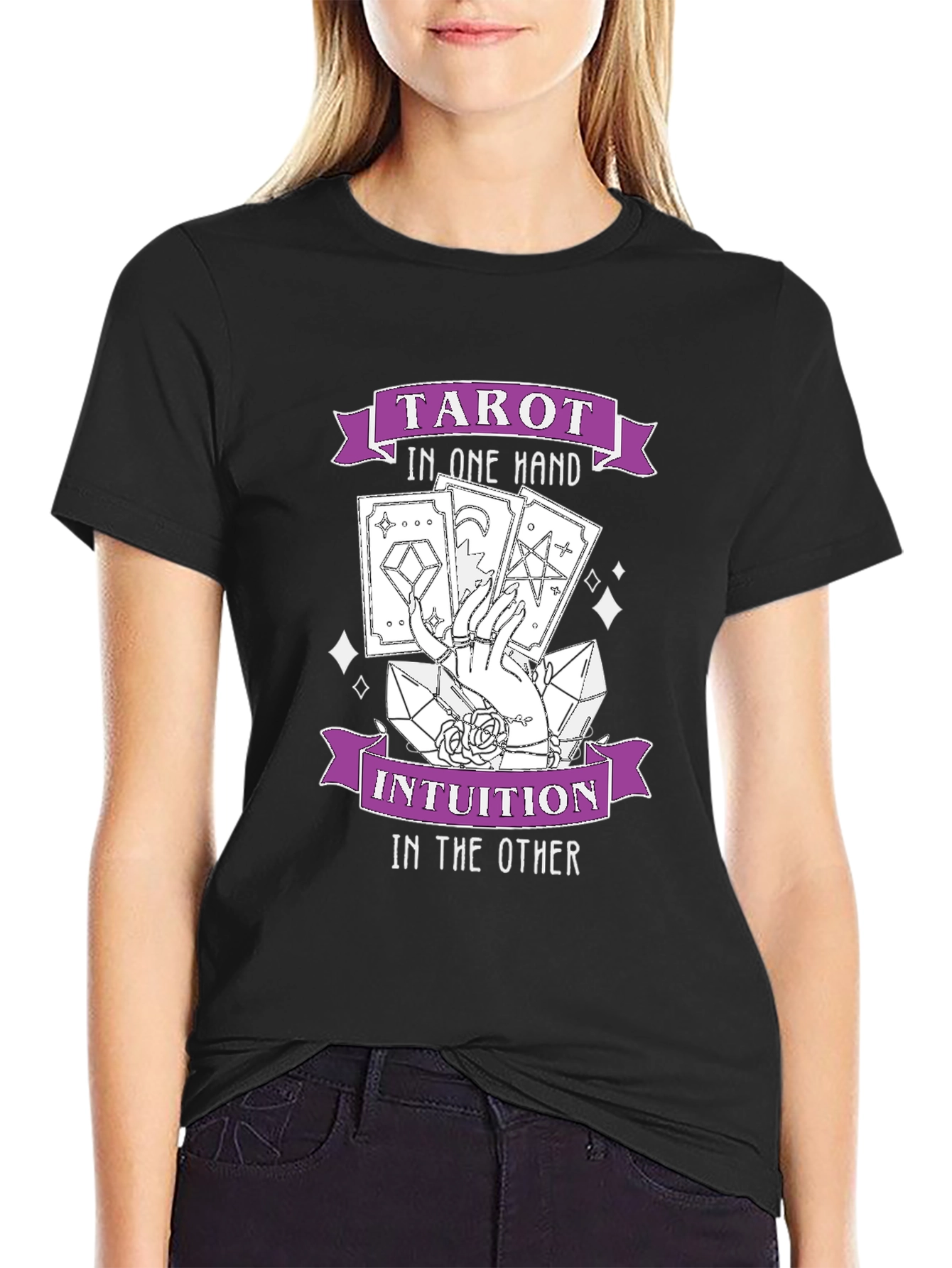 Black Tarot Intuition Graphic T-Shirt - Stylish and Unique view 2