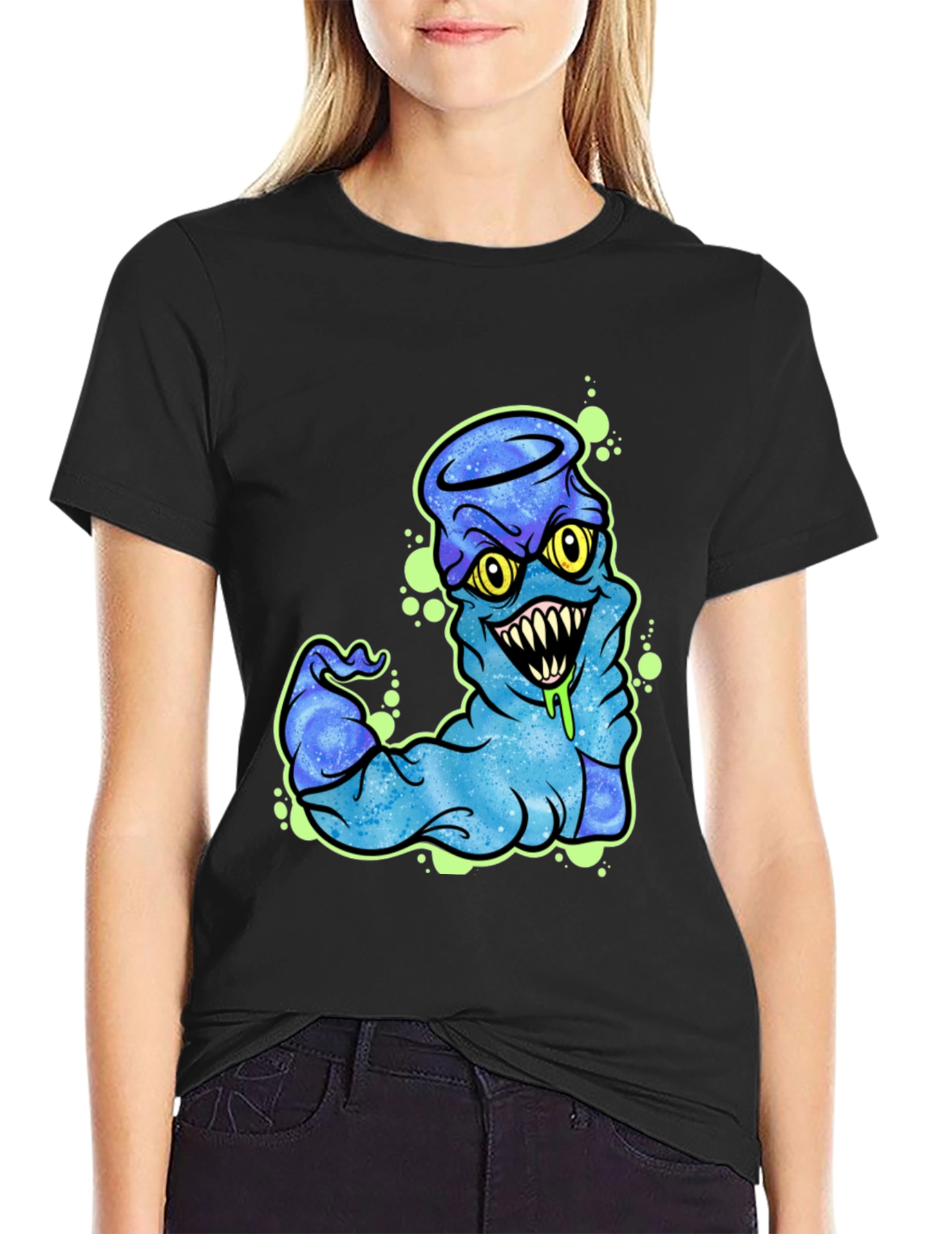 Black Monster Graphic Black T-Shirt view 2