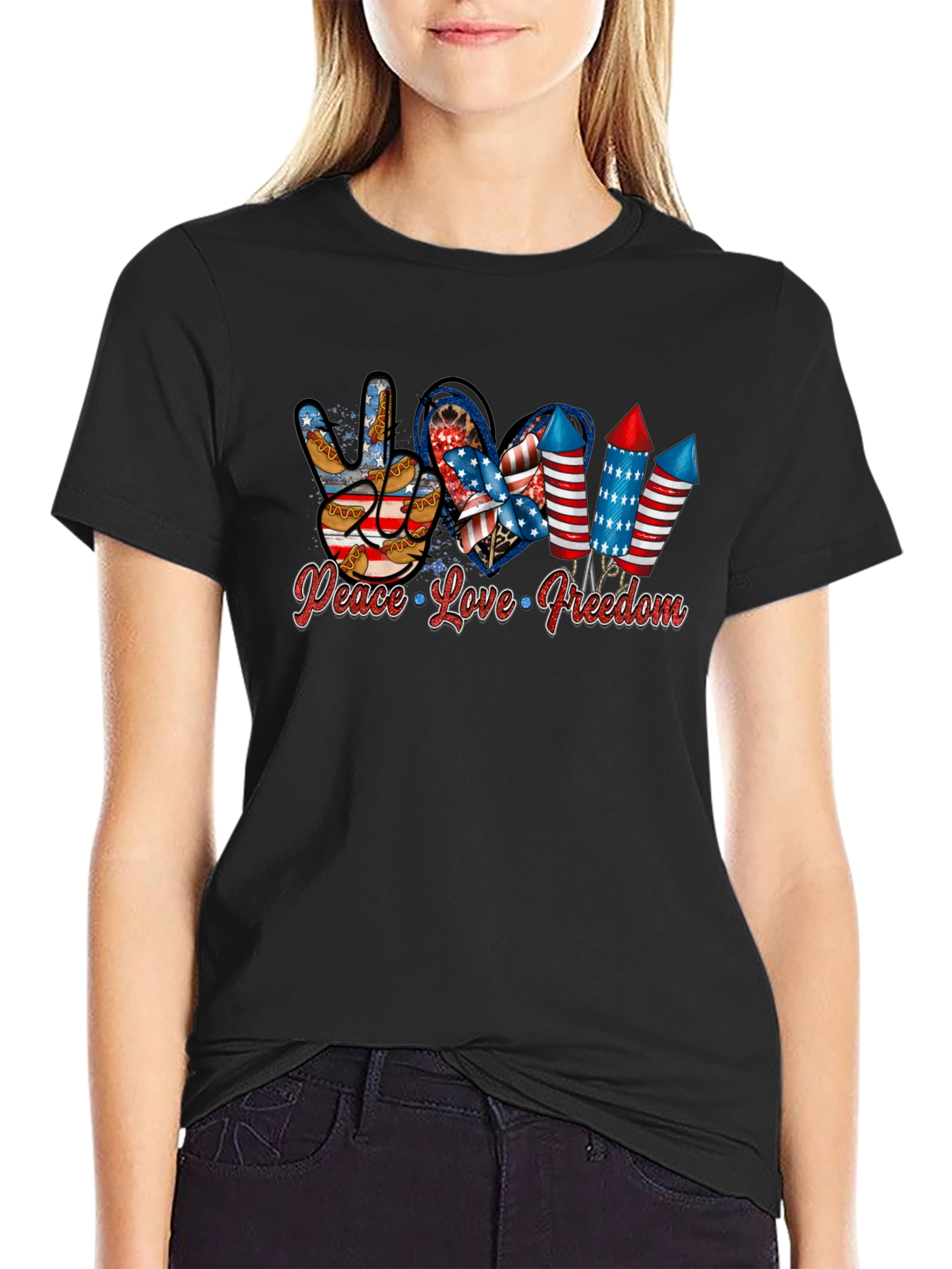 Peace Love Freedom Patriotic T-Shirt - 2