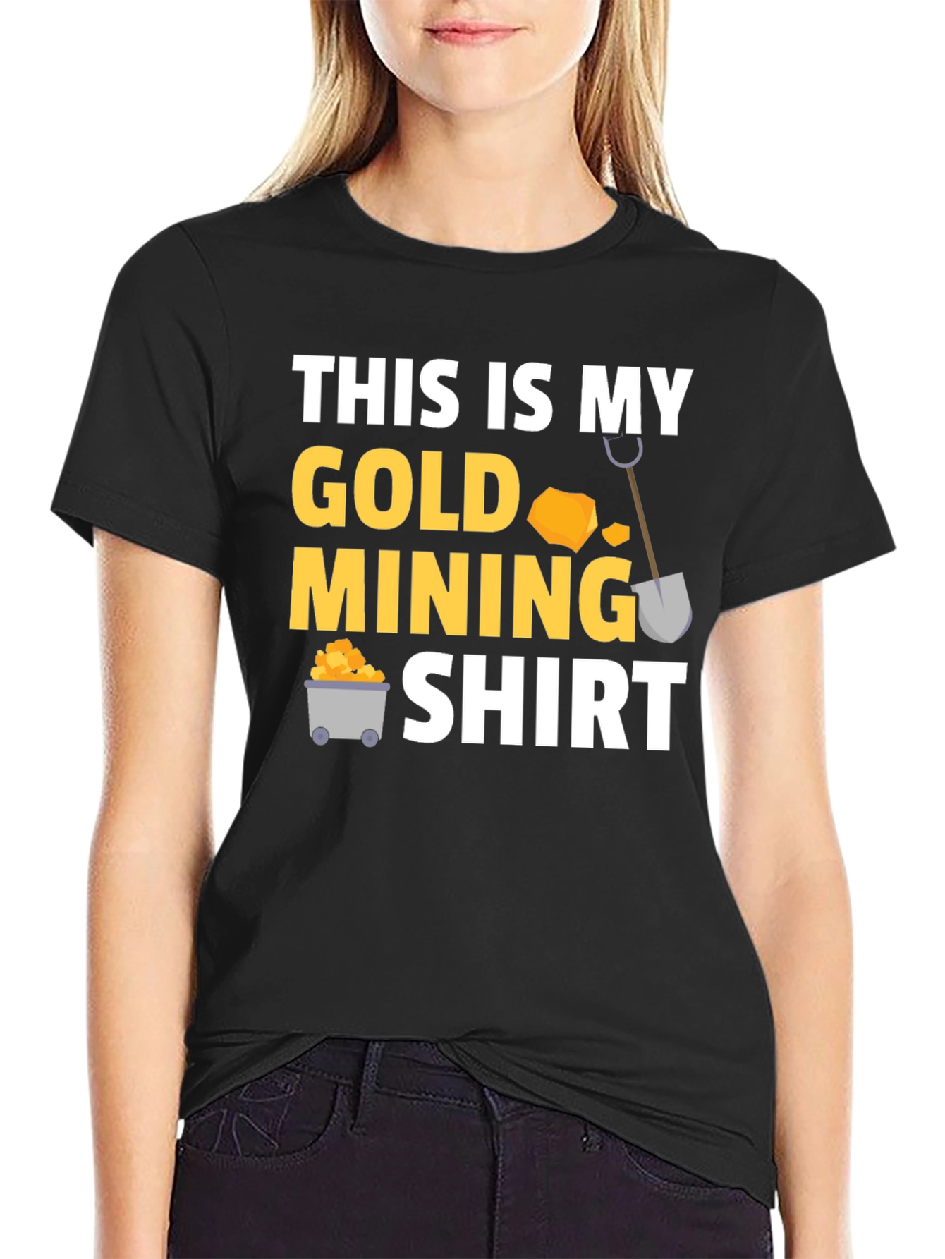 Black Gold Mining Shirt - Funny Mining T-Shirt view 2
