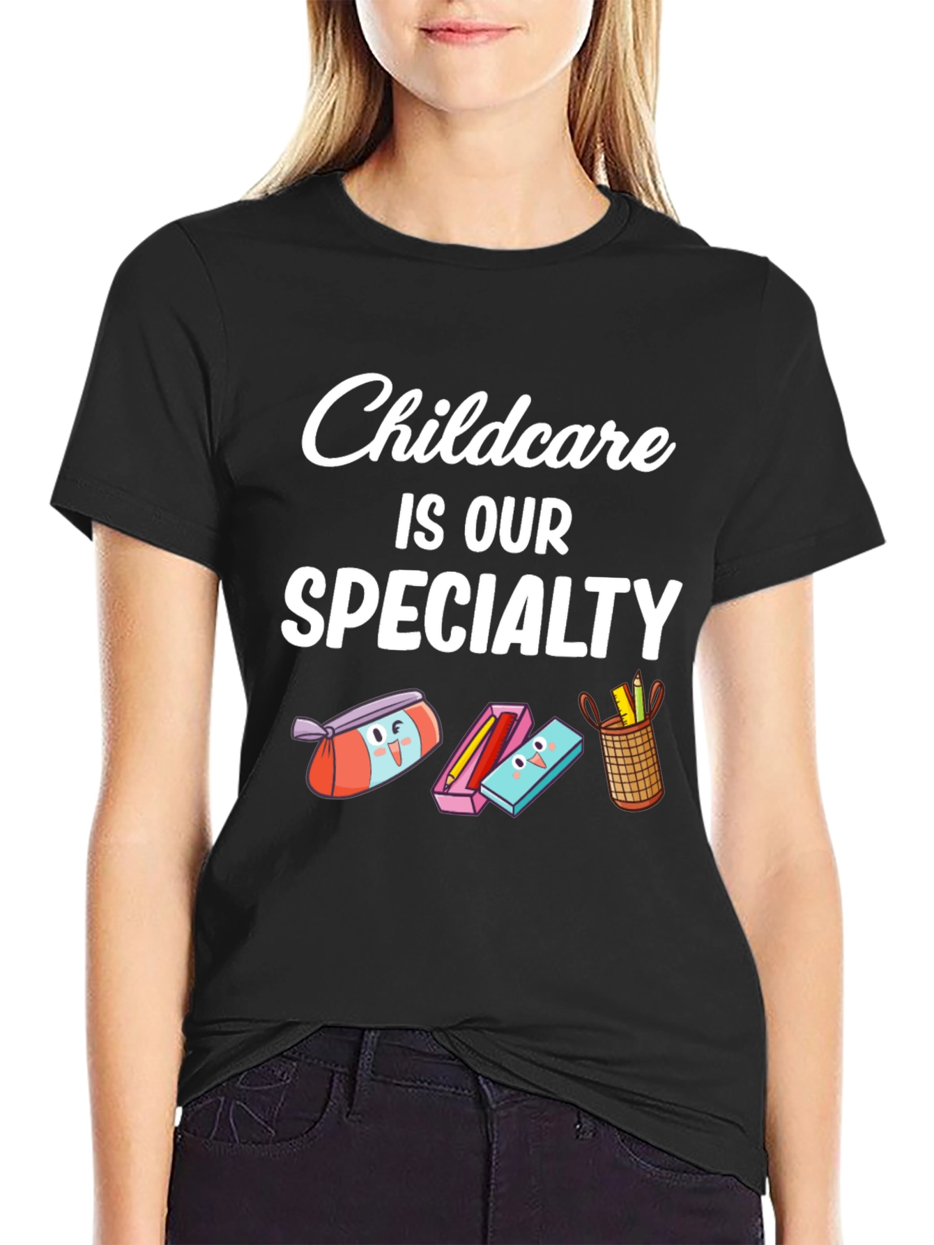 Black Childcare Is Our Specialty Graphic Tee view 2