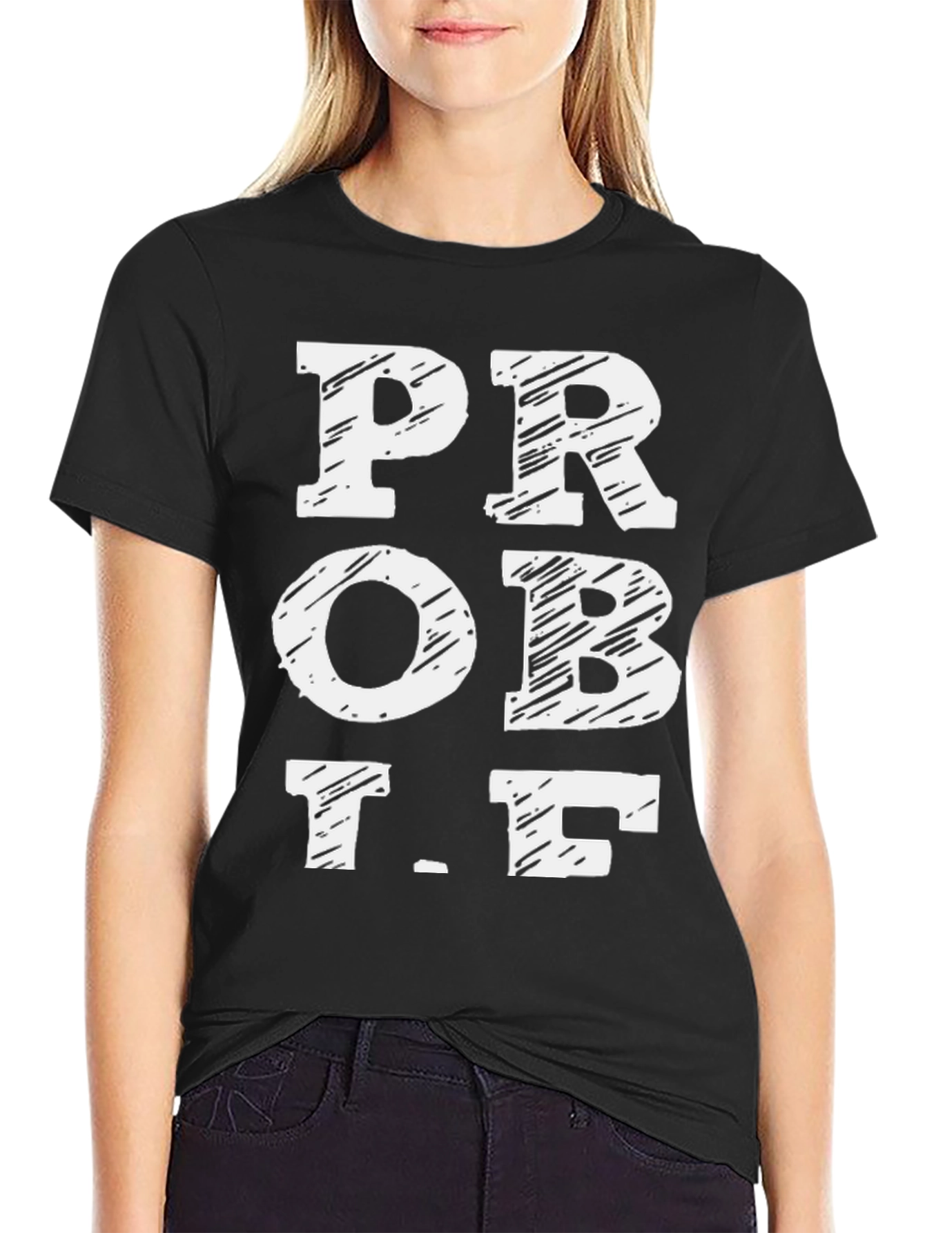 Black Prob LF Graphic Tee - Black Cotton T-Shirt view 2