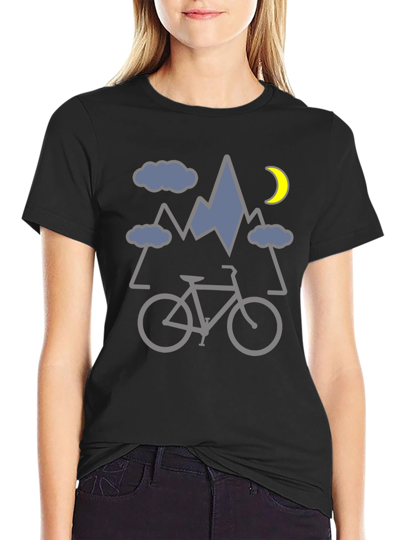 Black Mountain Bike Graphic Tee - Adventure Awaits view 2