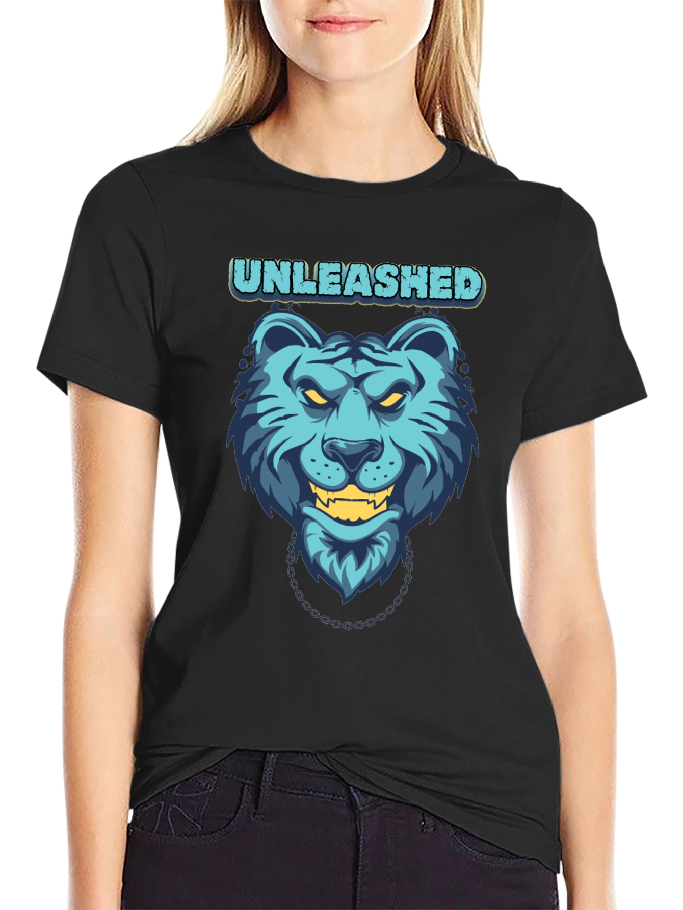 Black Unleashed Tiger Graphic Tee - Men's Black T-Shirt view 2