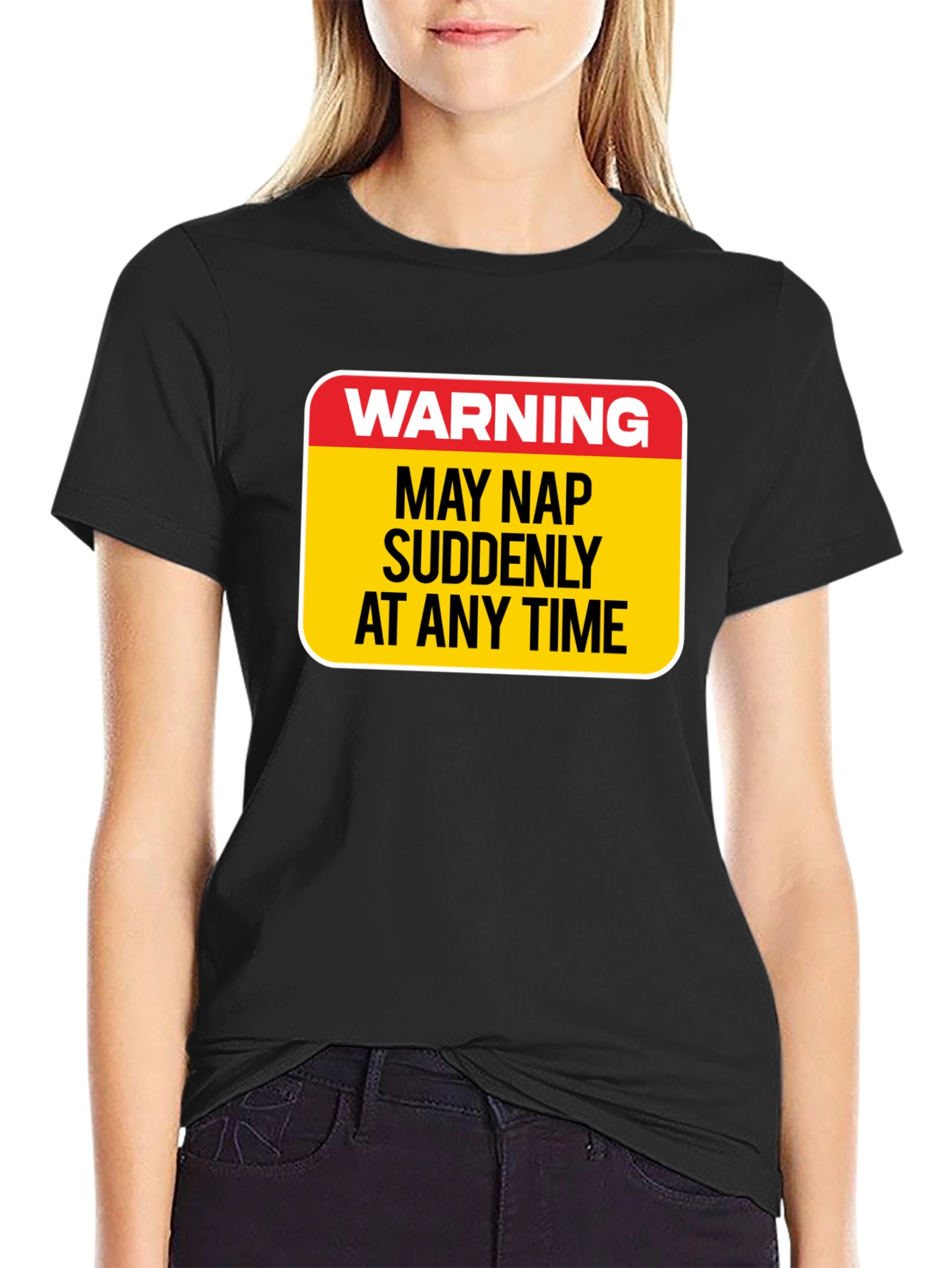 Black Warning: May Nap Suddenly T-Shirt view 2